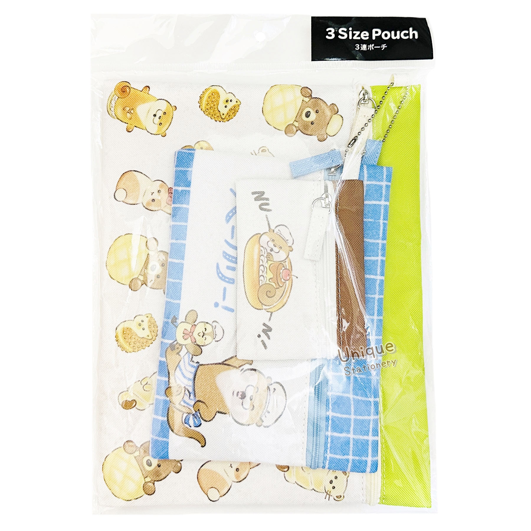 現貨｜【一套三個】可愛謊言的水獺 Kawaiiusono Kawauso 日版 收納袋 套裝 3 Size Pouch (KUK-T078)