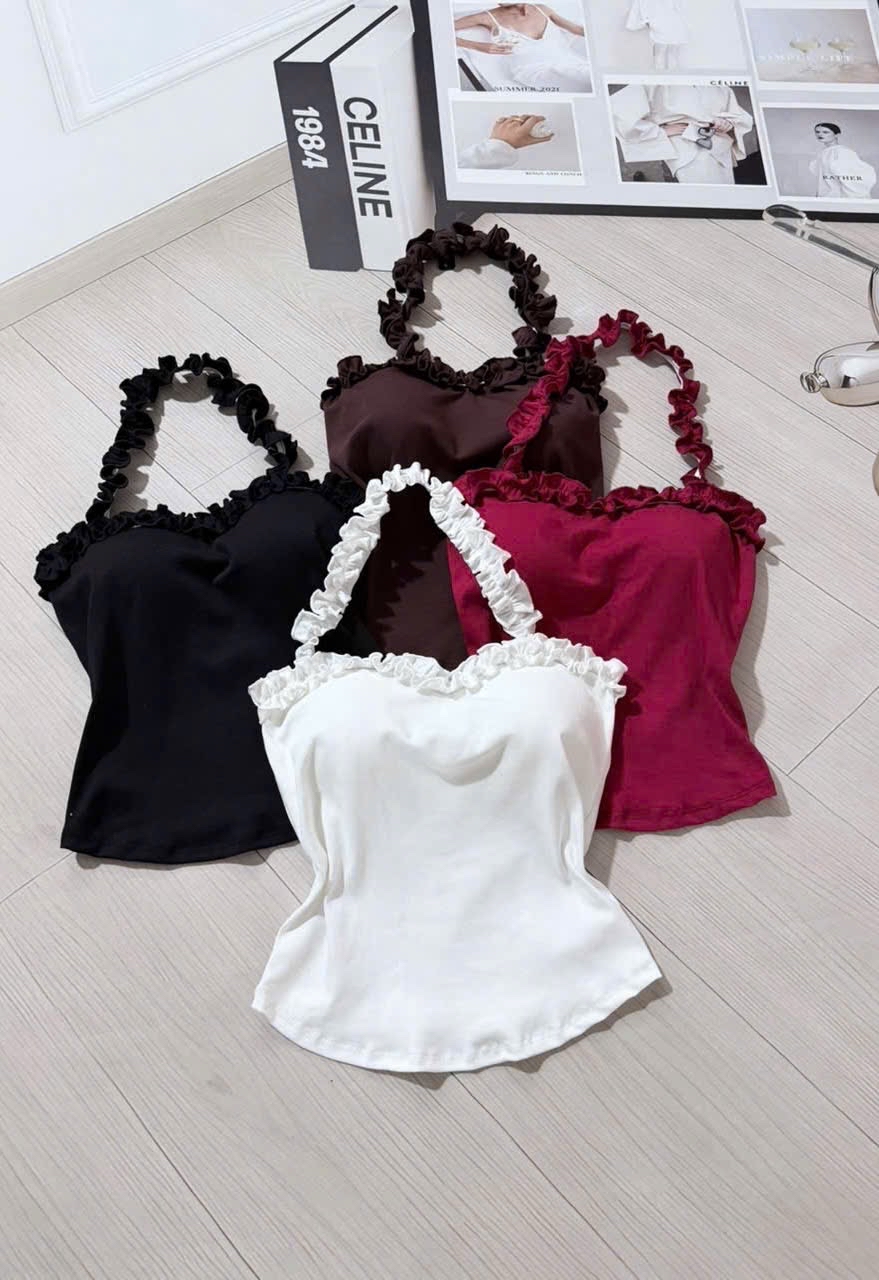 荷葉邊不對稱上衣