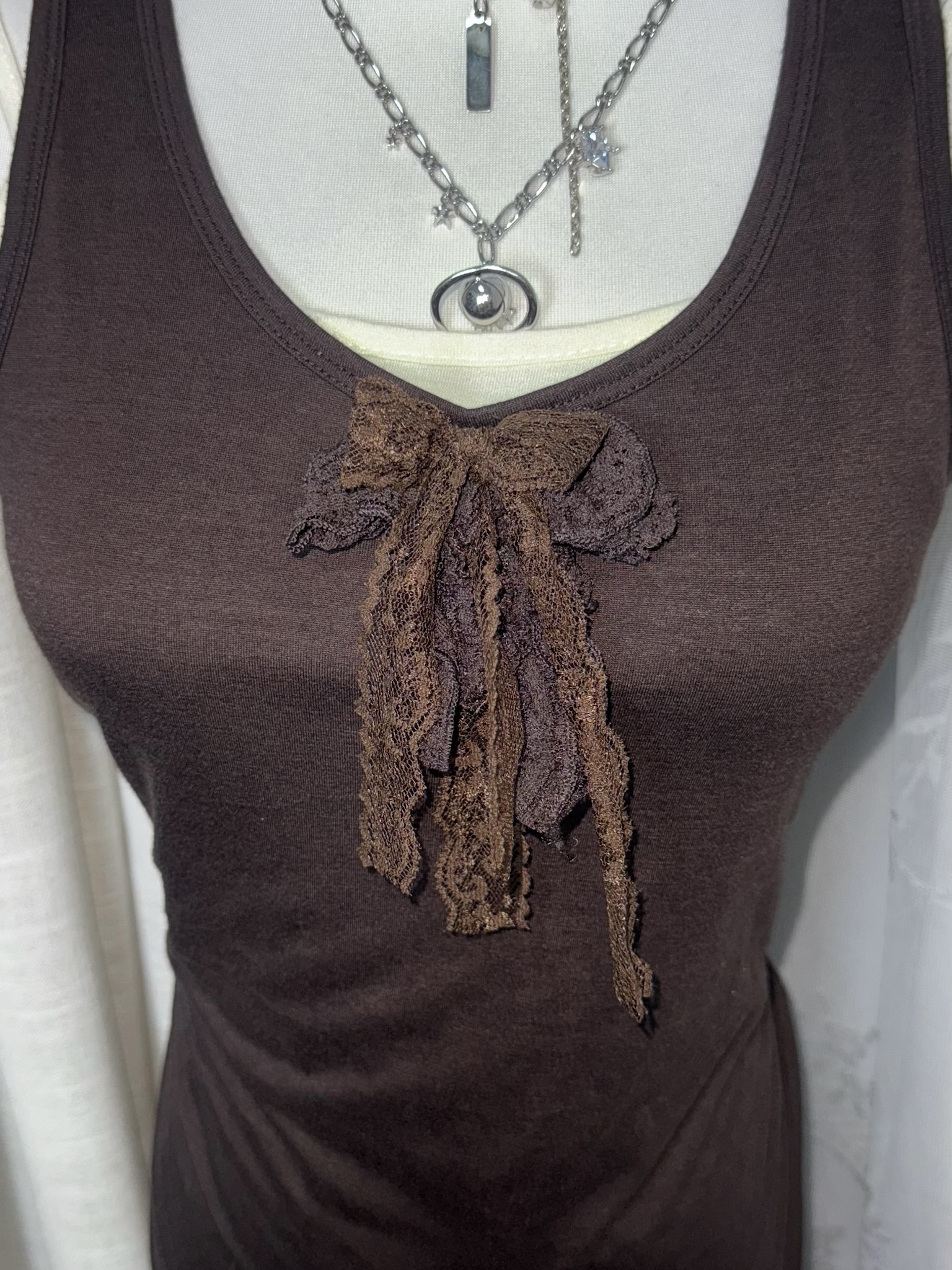 Mori Grunge Layered Crochet Cardigan & Chiffon Dress Set