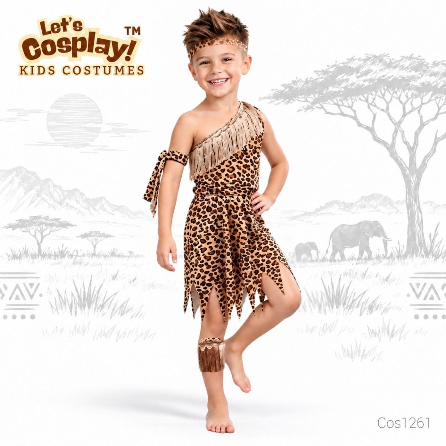 兒童非洲文化日豹紋服裝 African Costume for Kids｜學校國際文化日表演服｜COS1261