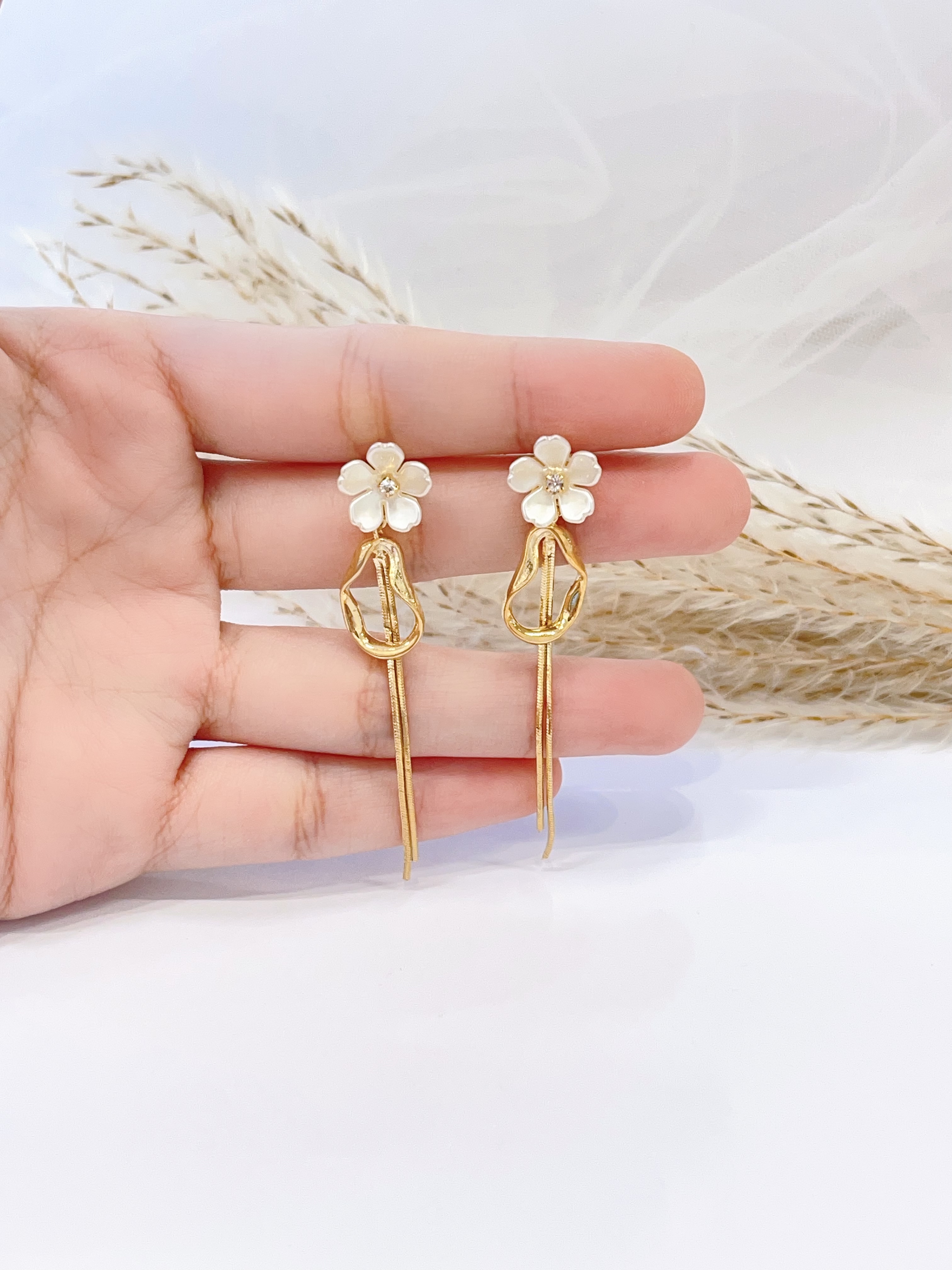 复古风银花流苏耳环