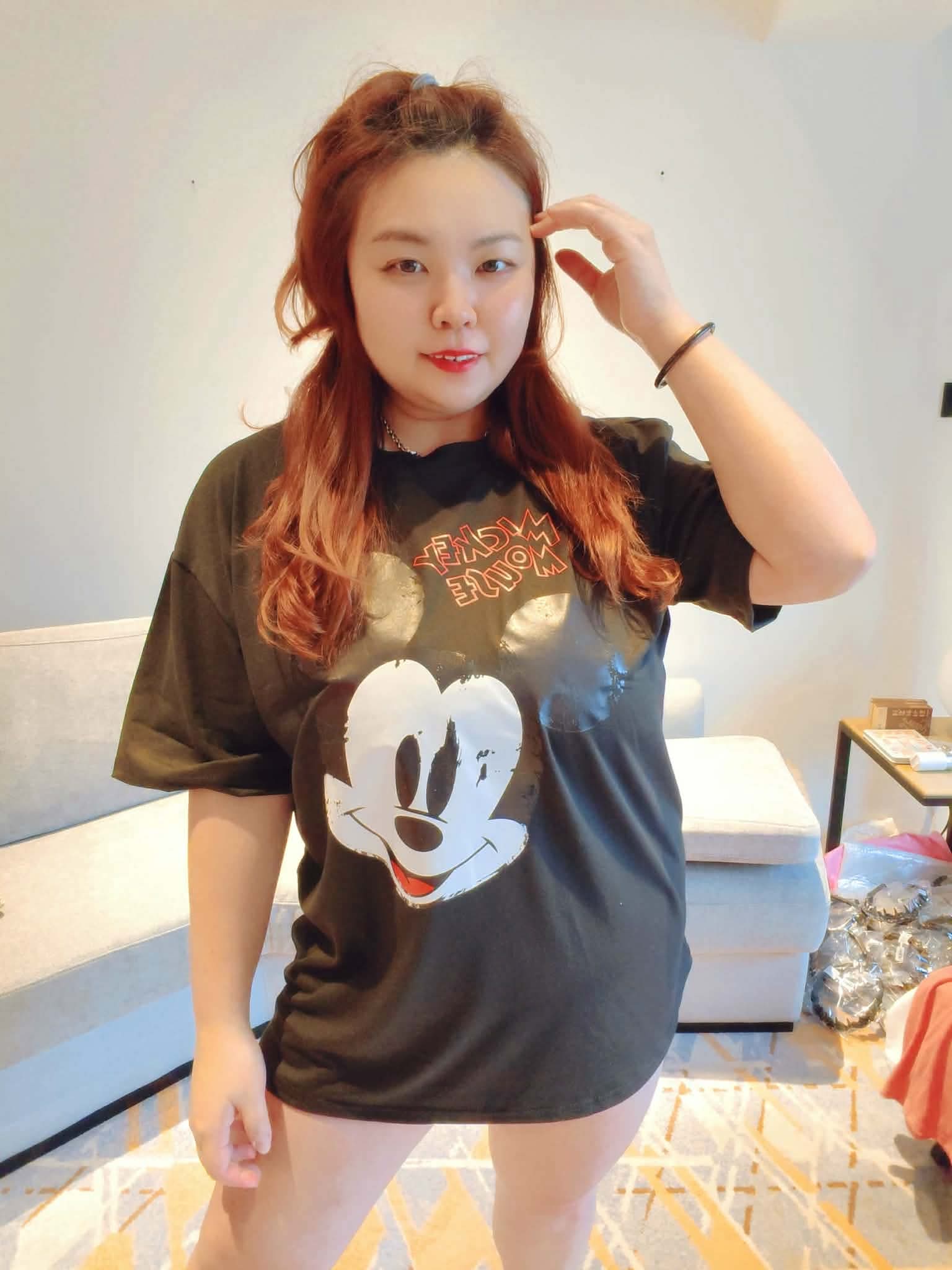 YPD07 E28 大头米奇个性图腾上衣