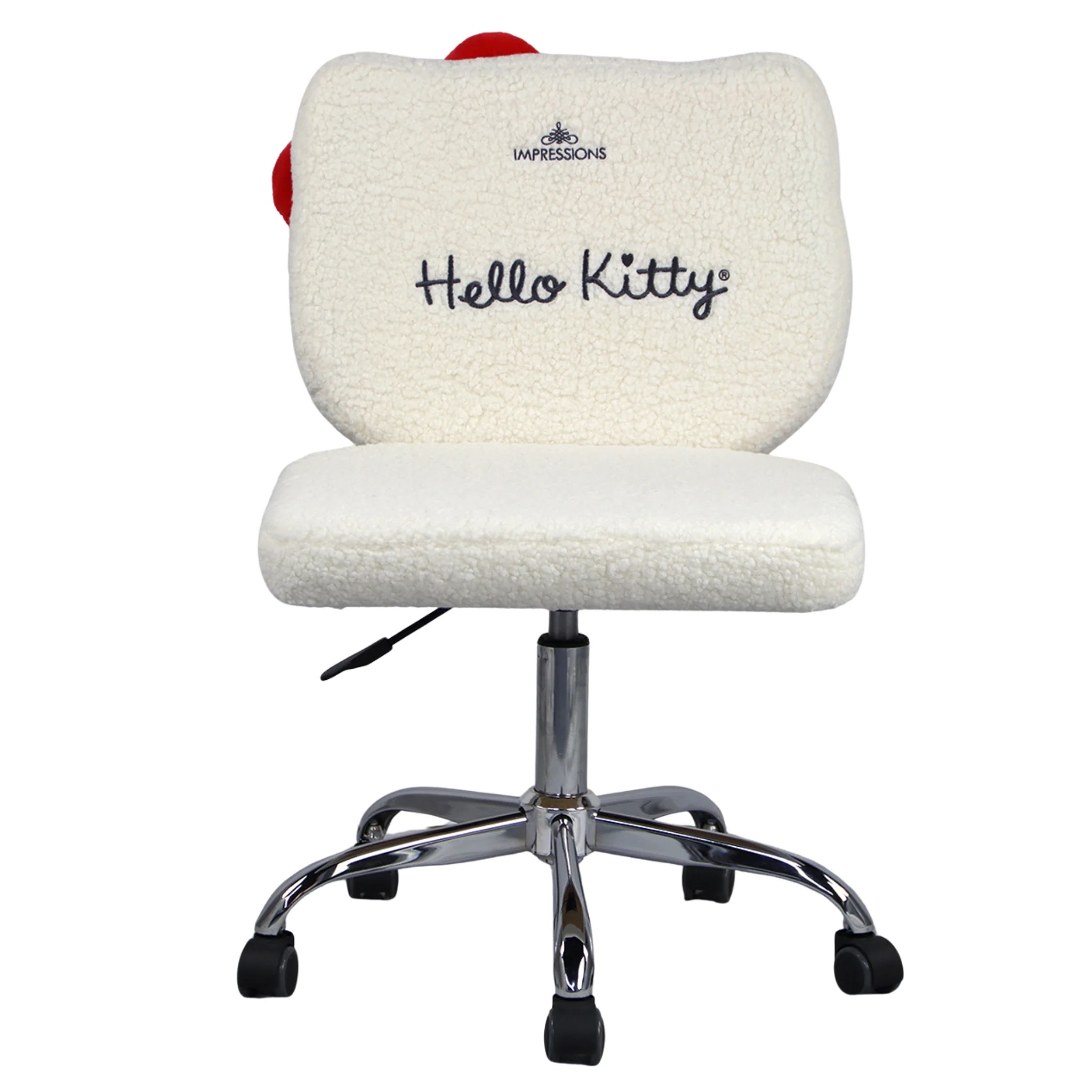 📦訂購 美國代購 Impressions Vanity Sanrio Hello Kitty Sherpa Swivel Vanity Chair旋轉式辦公桌椅 化妝椅
