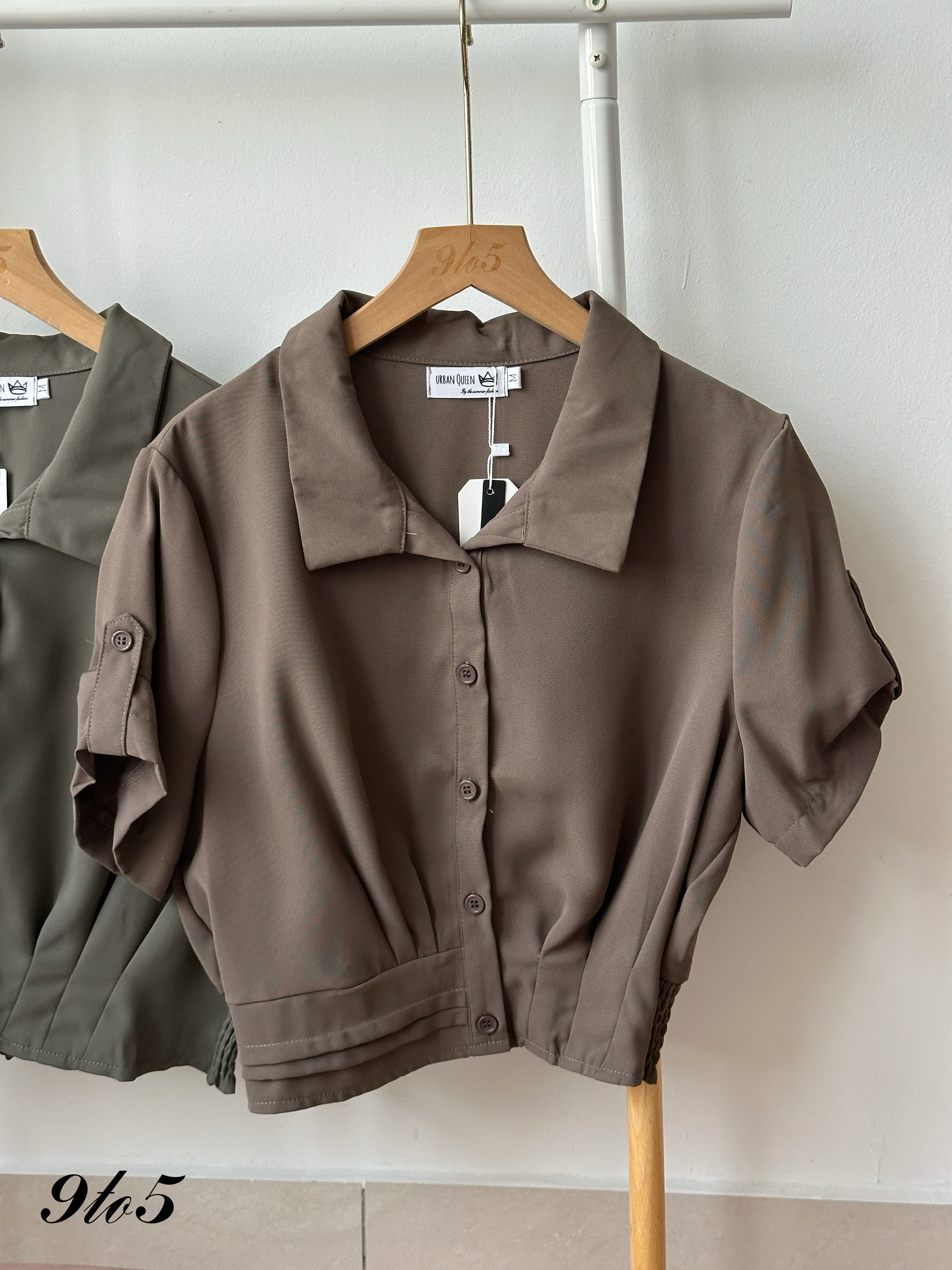 T4339 Short Sleeve Crop Shirt - 4 Colors 