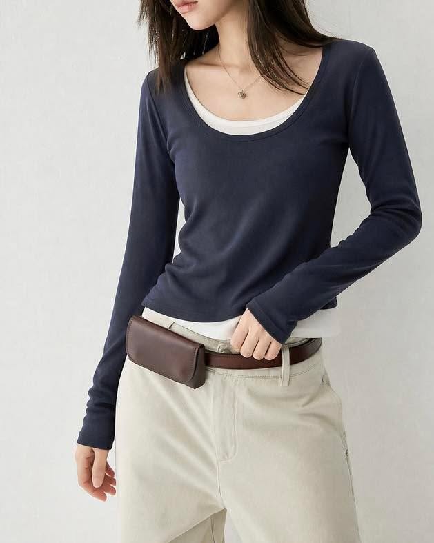假2件fit size Top