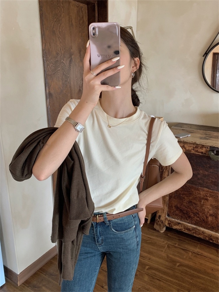 Cloudy Puff Round Neck Tee 云朵泡泡纯色圆领磨毛Tee (11 Colours)