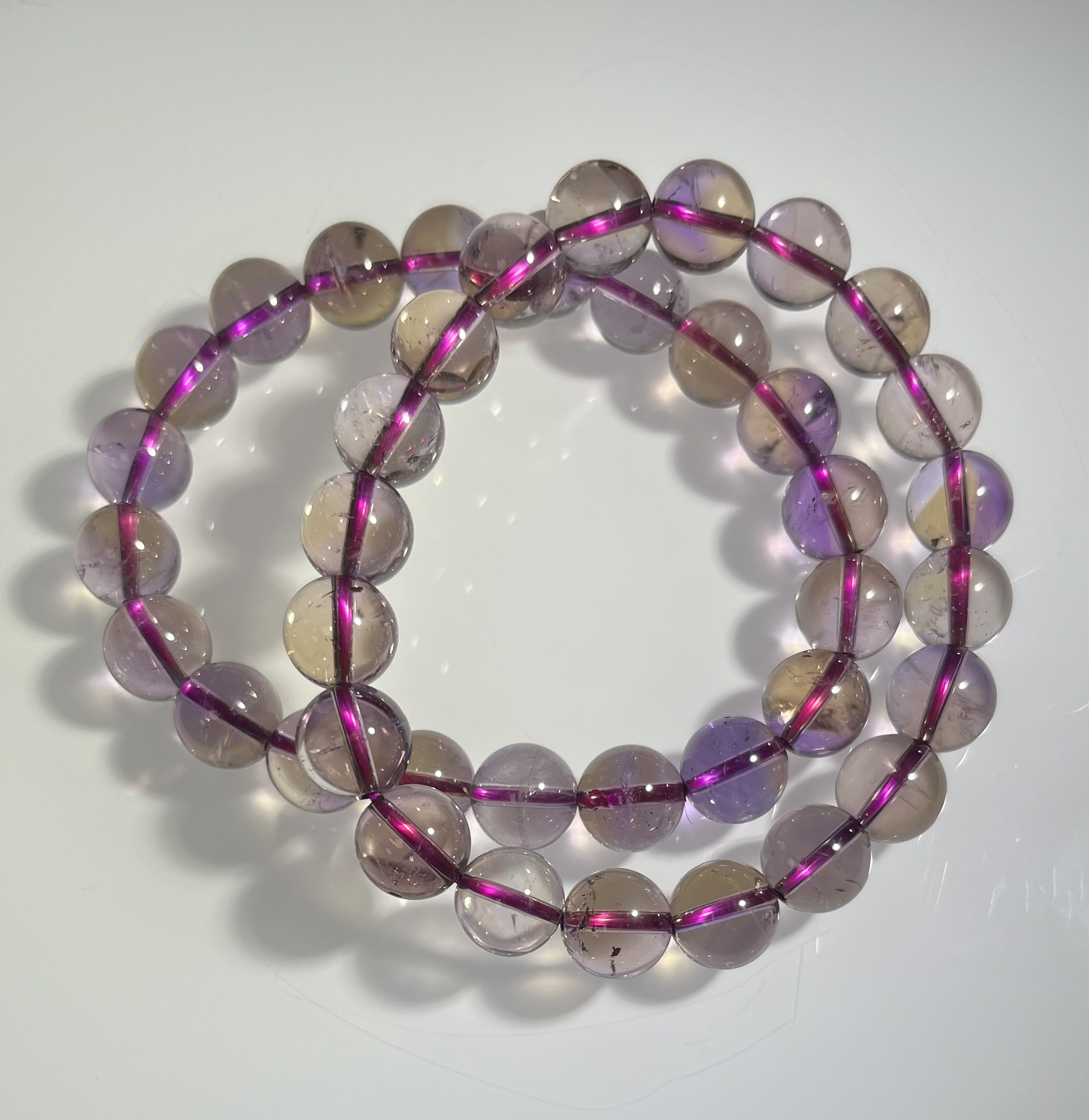 高質紫黃共生水晶 10mm