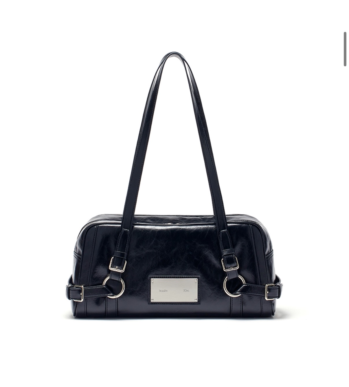 MATIN KIM特價場 BIKER DETAIL MEDIUM SHOULDER BAG IN BLACK