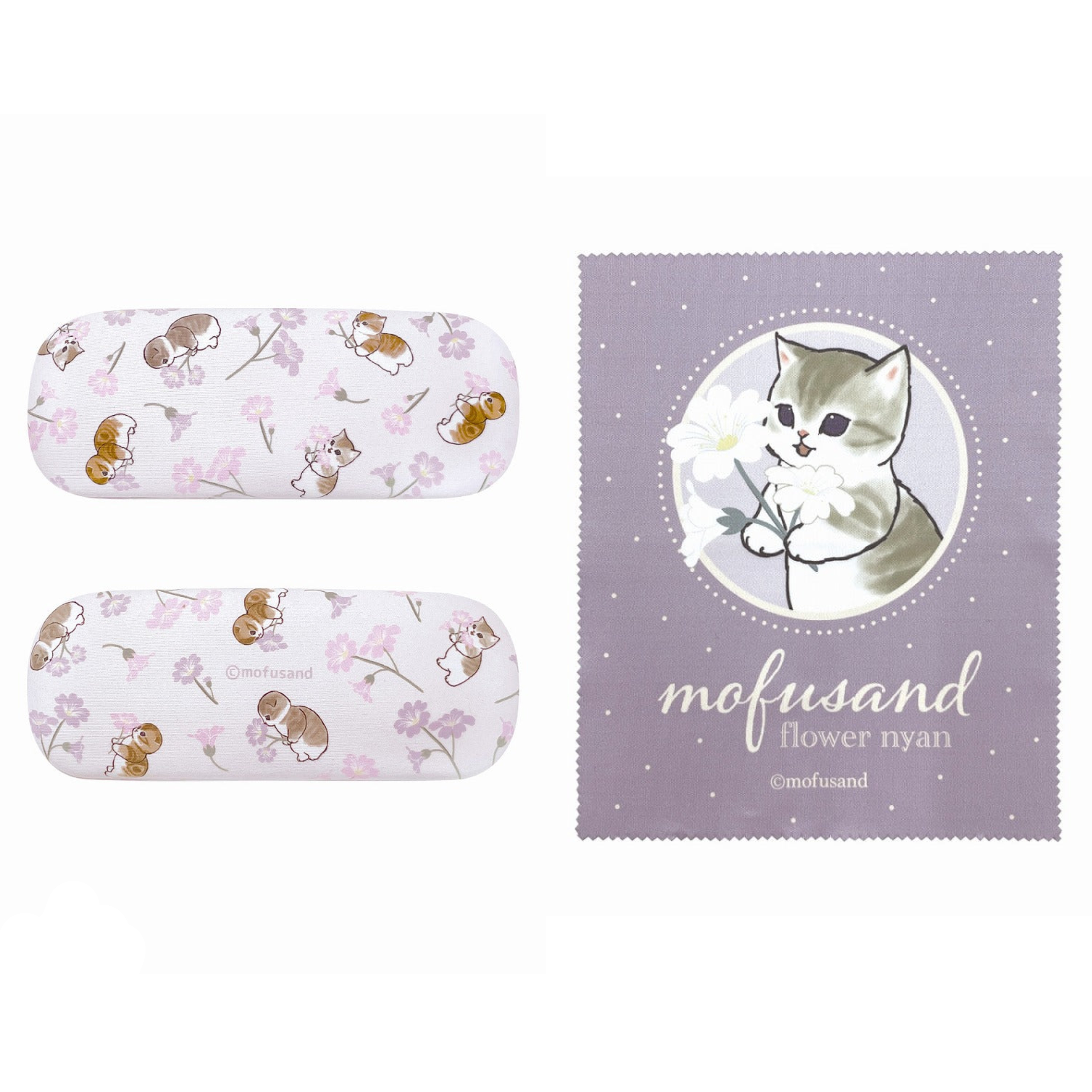 日本 Mofusand貓咪 鯊魚貓 mofumofu store 眼鏡盒+眼鏡布