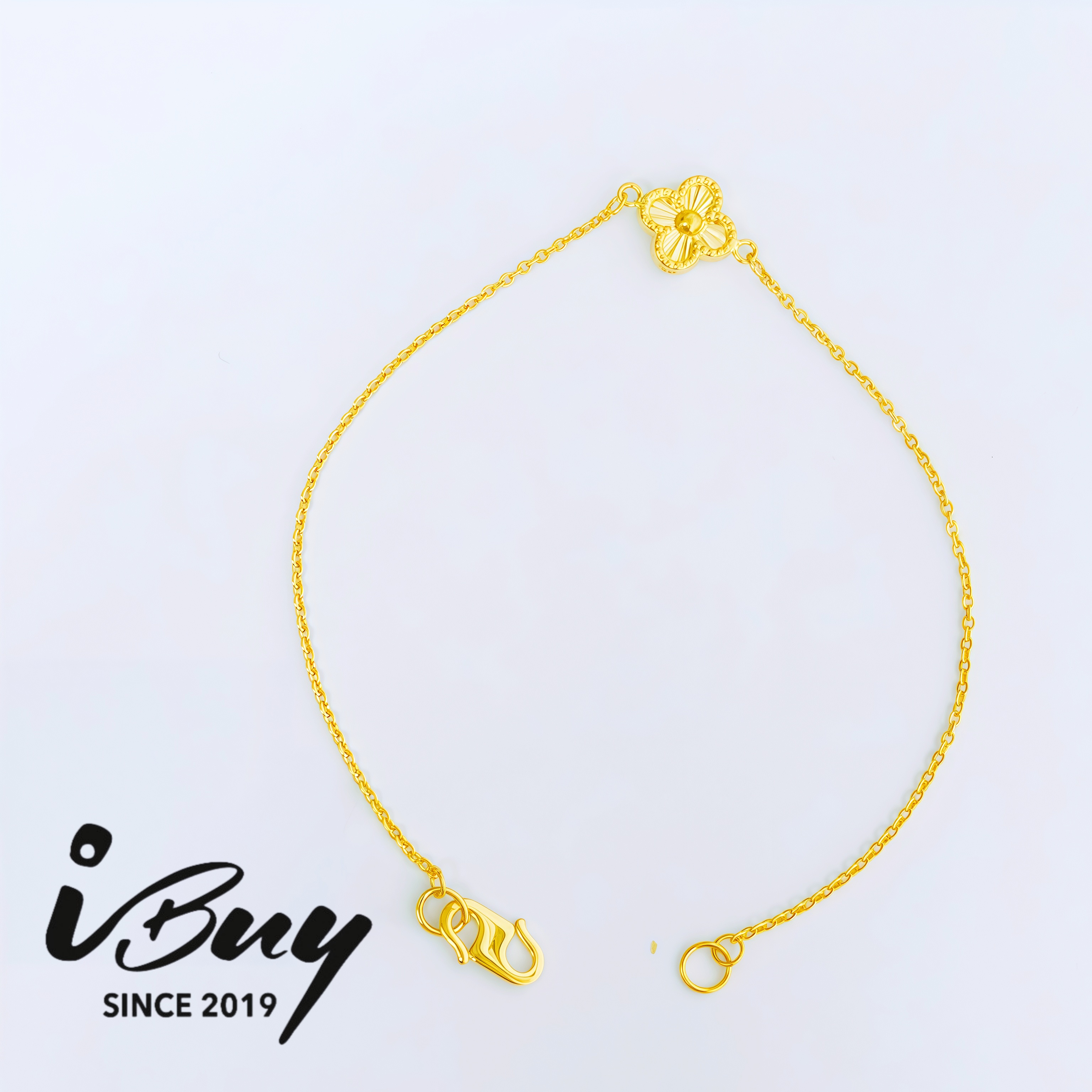 916 8MM 1 VCA POLO BRACELET 916 金 1花四叶草万字手链