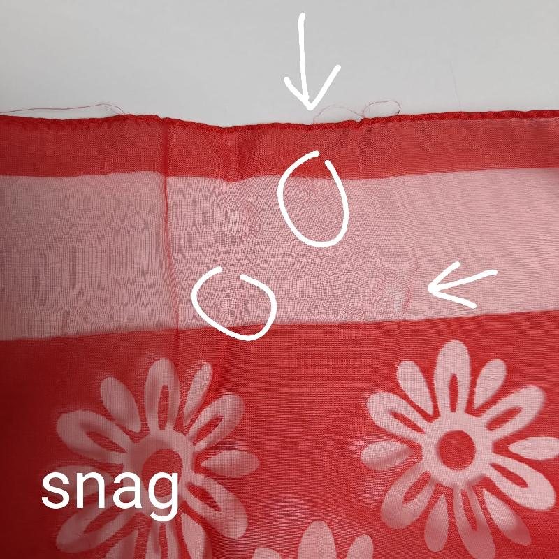 Vintage 1960s Red Floral Pattern Sheer Chiffon Long Scarf From Germany(MT1602)