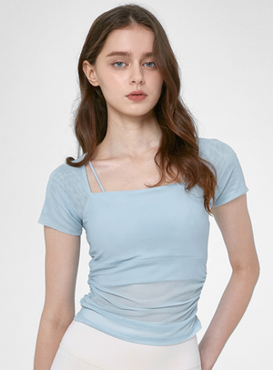 Elara Mesh Short Sleeve Top by Lux wear