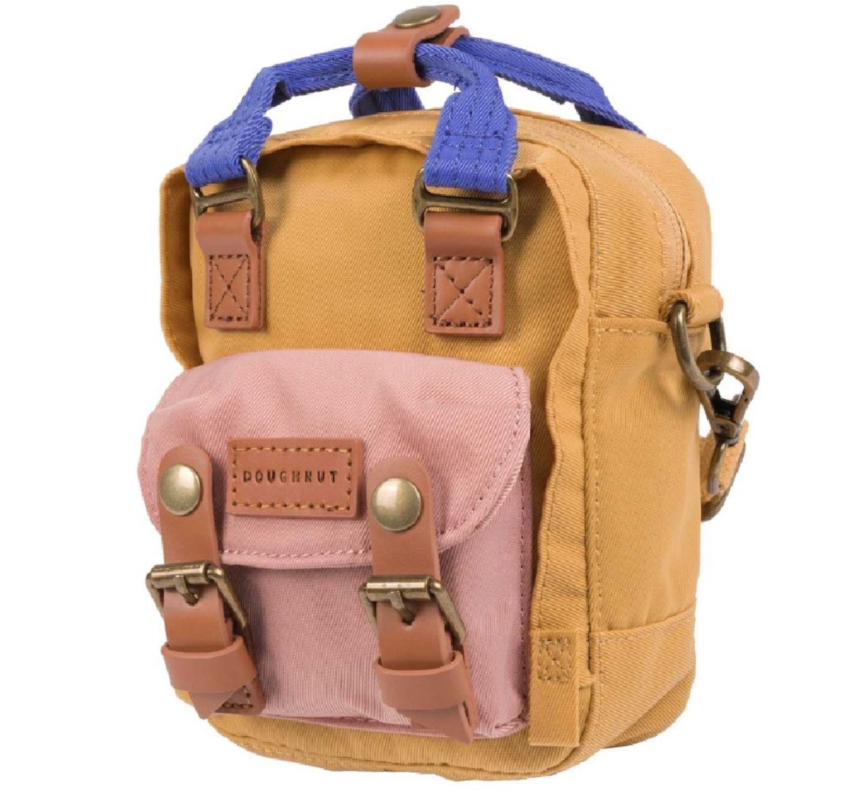 全新 Doughnut Macaroon Tiny Crossbody Bag 斜背包 (粉紅玫瑰色 x 黃)