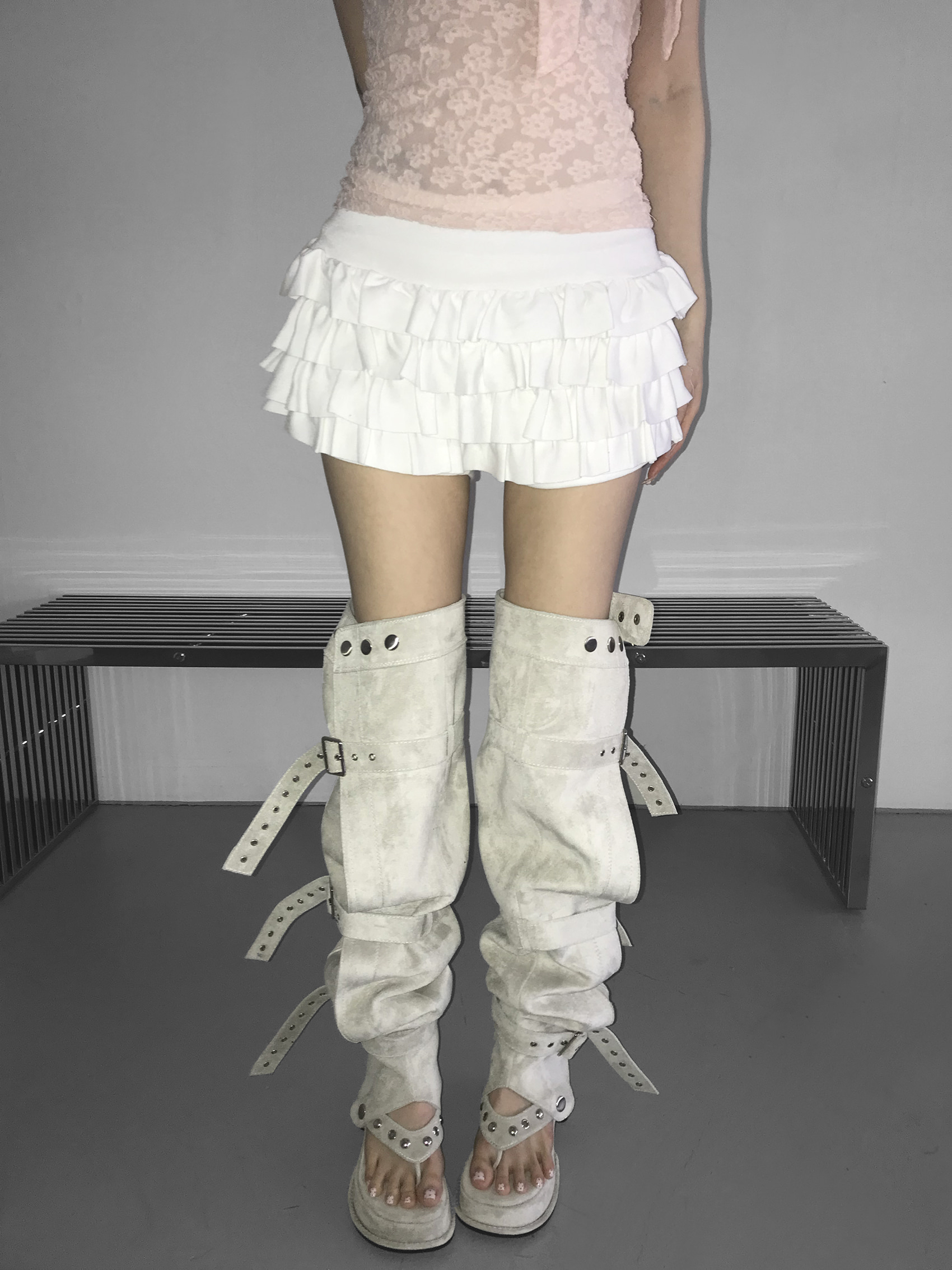 Layered Ruffle Mini Skort