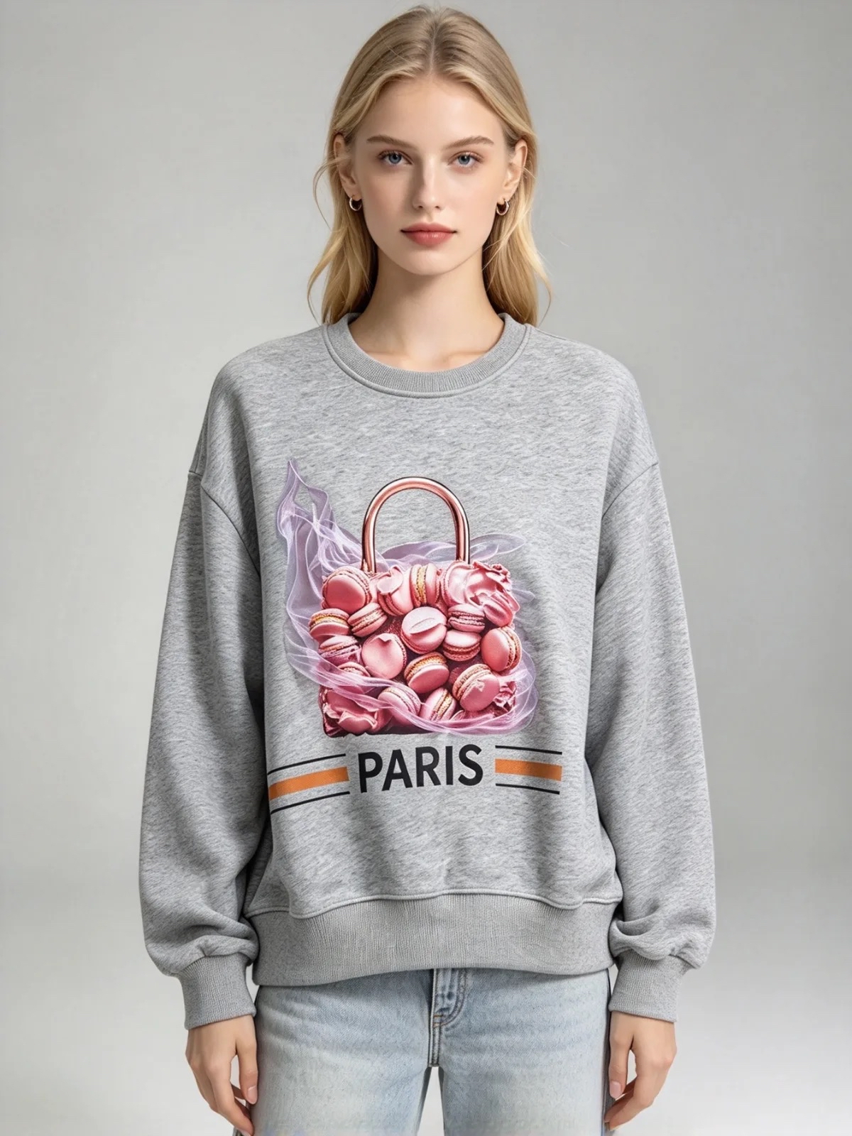 [訂購] A058 Macaron Handbag Paris Sweatshirt