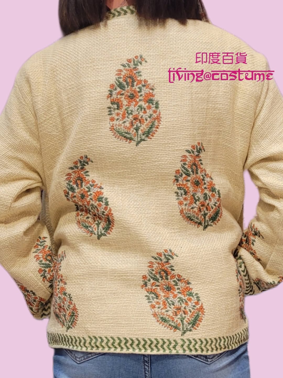 印度手工印花 (Block Print) 棉麻外套