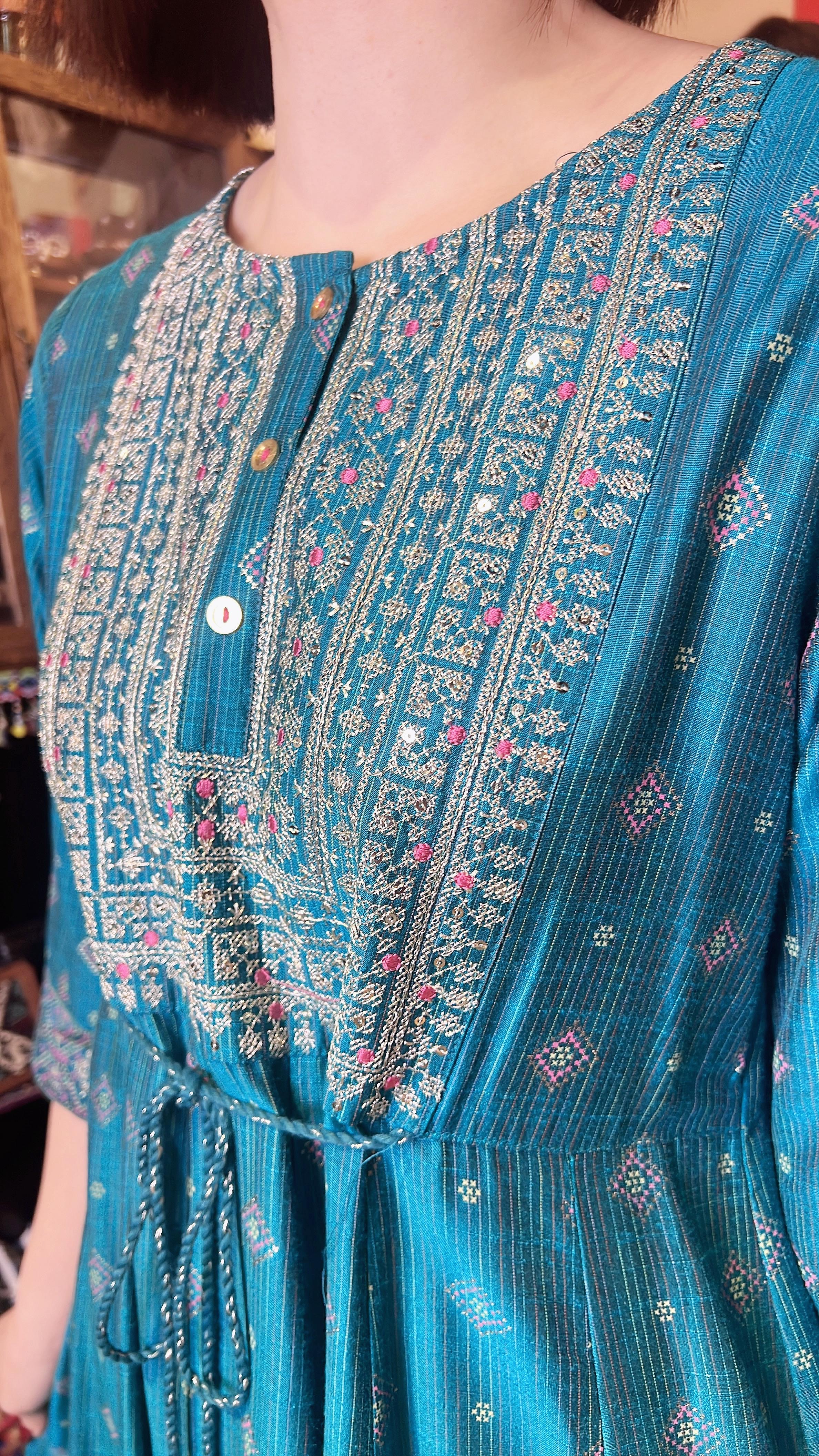 Peacock green with Rainbow grid 4-rope OP 49" #642