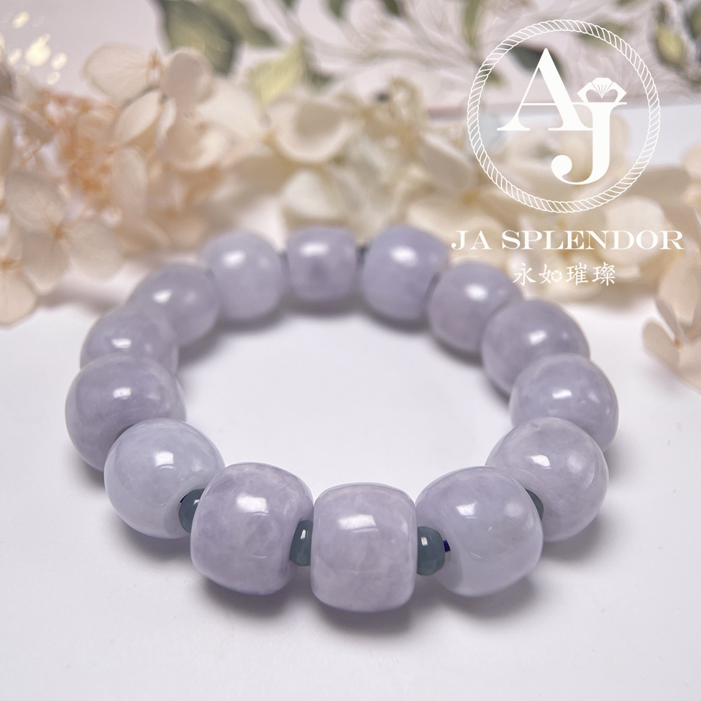 FB26-H60 天然翡翠A玉 紫玉路路通手串