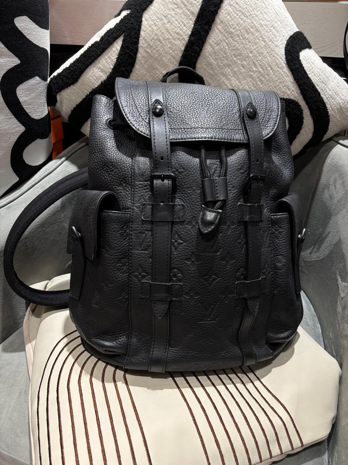 LV Christopher PM Backpack calfksin 黑色牛皮 100%Authentic,95%new ✅dust bag 
