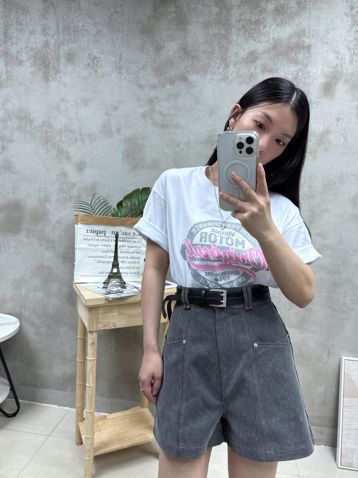 G17 糖果系拼色print Tee