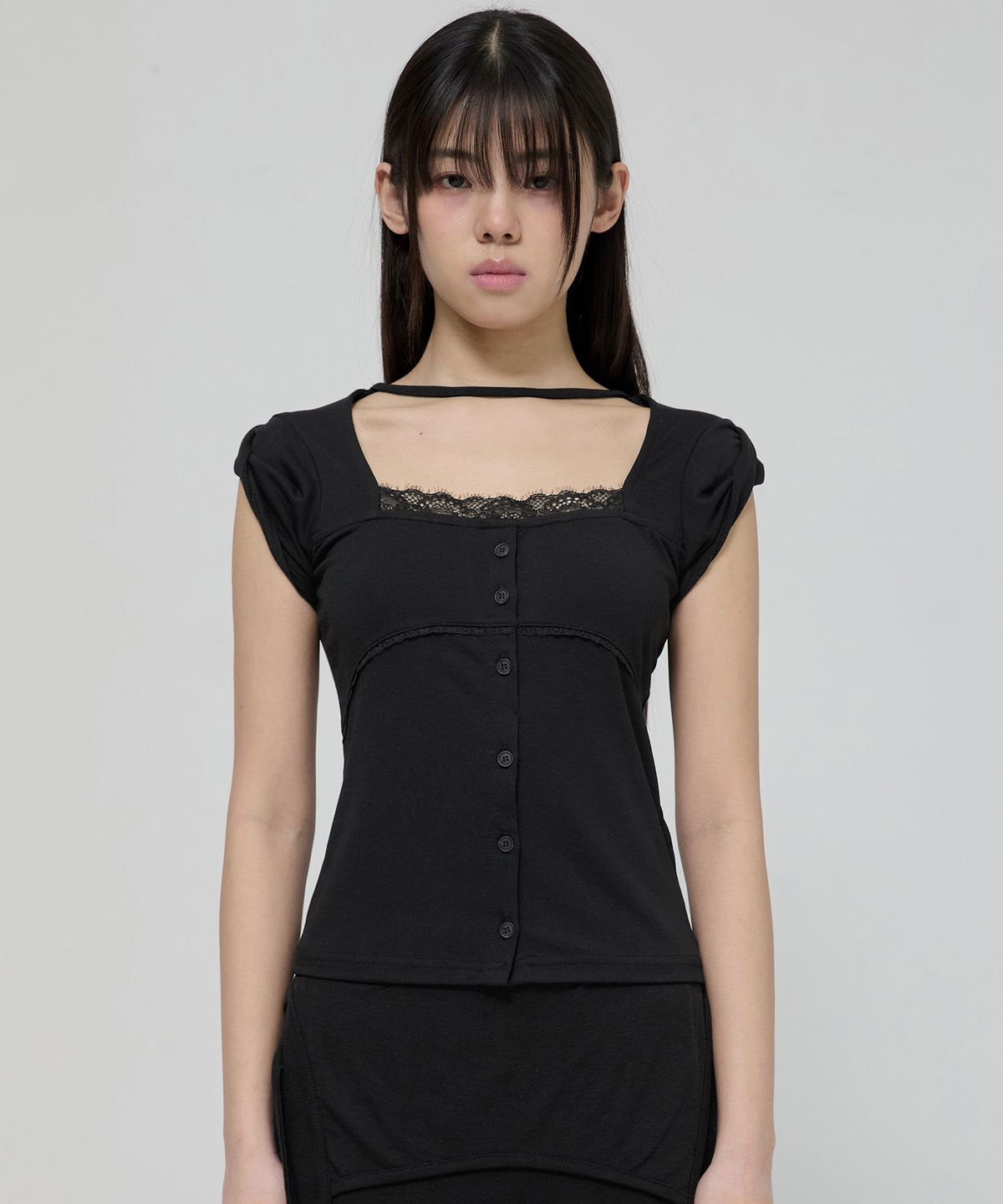 🇰🇷訂購｜FLARE UP 26SS｜Lace Sleeve Top 3色 