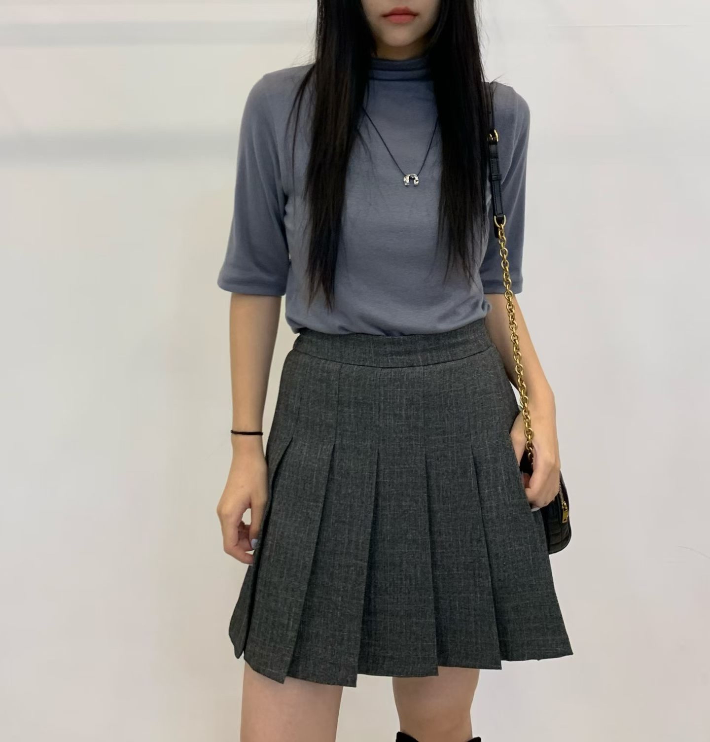 TOP20_12A 天絲羊毛中袖小企領打底 (5色)