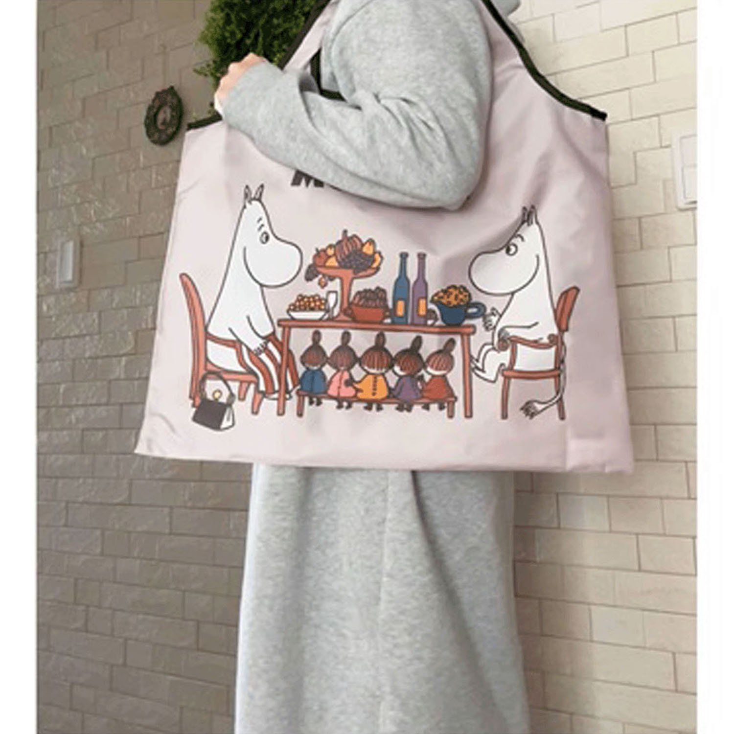 Moomin姆明 - 環保袋 (灰杏色餐桌款)