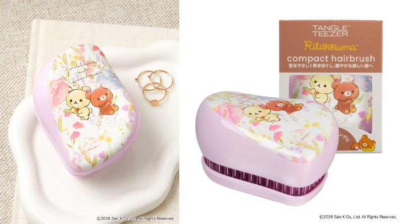 日本直送 TANGLE TEEZER x Rilakkuma 鬆弛熊 Compact Styler Hair Brush Comb 便攜式 護髮梳