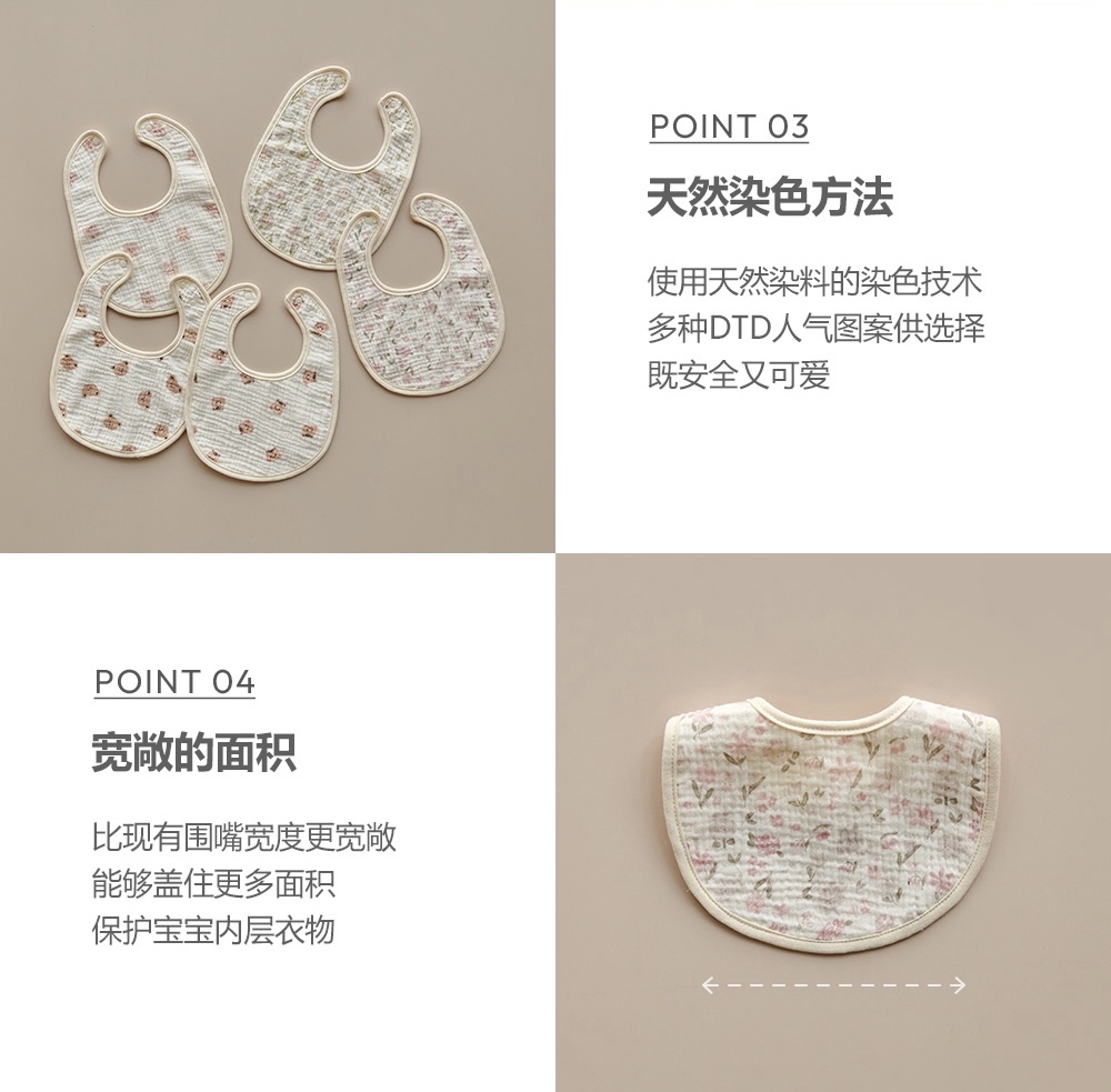 (福利款🎉)26S/S DTD有機棉10種圖案系列-TPU防水層棉紗圍嘴