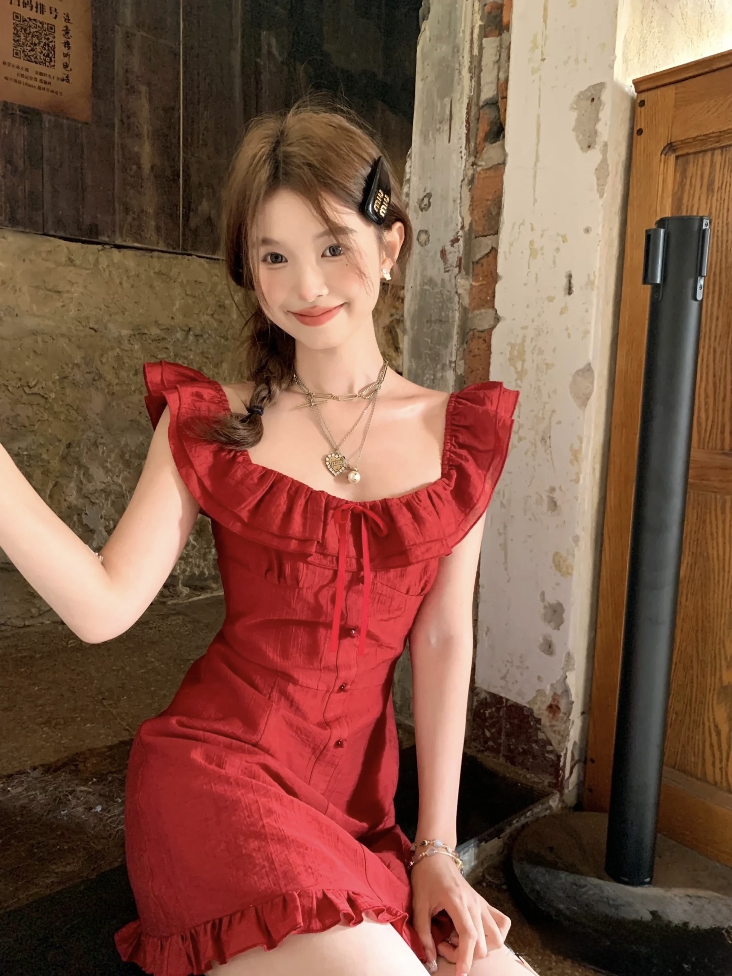 D10006小飞吊带裙