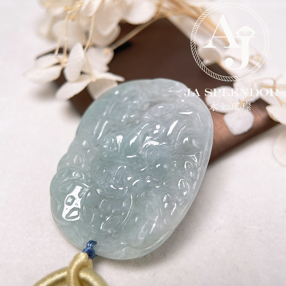 JN-1544 天然翡翠A玉 冰糯晴綠招財鎮宅貔貅挂件