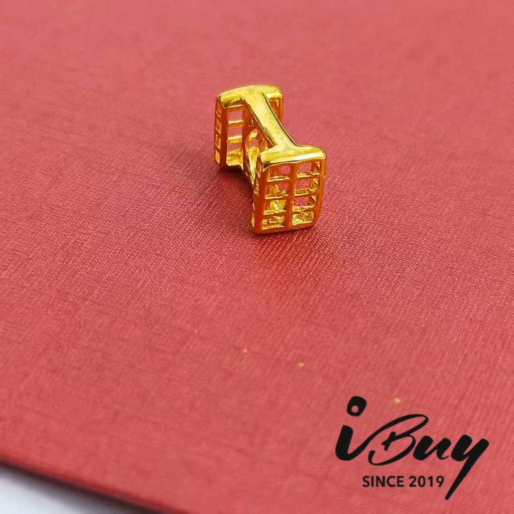 916 GOLD I ALPHABET CHARM BEAD 916 金 I 字母串咀