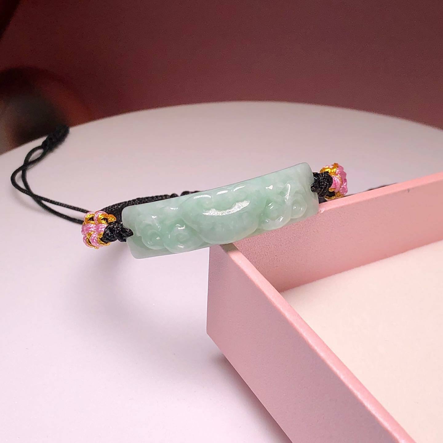 翡翠如意手牌配可調手繩