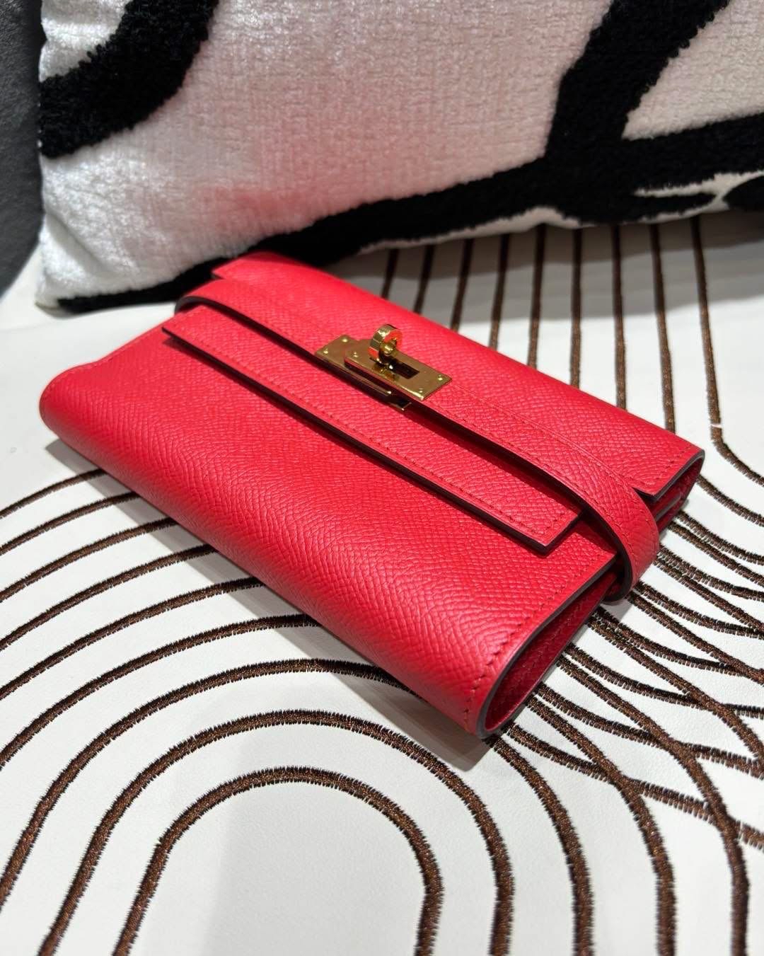 HERMES Kelly wallet Stamp A Epsom 牛皮金扣短銀包 100%Authentic,98%new ✅dust bag  