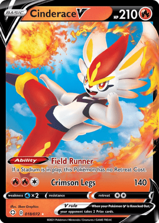 Pokemon TCG Shining Fates - Cinderace V-018/072