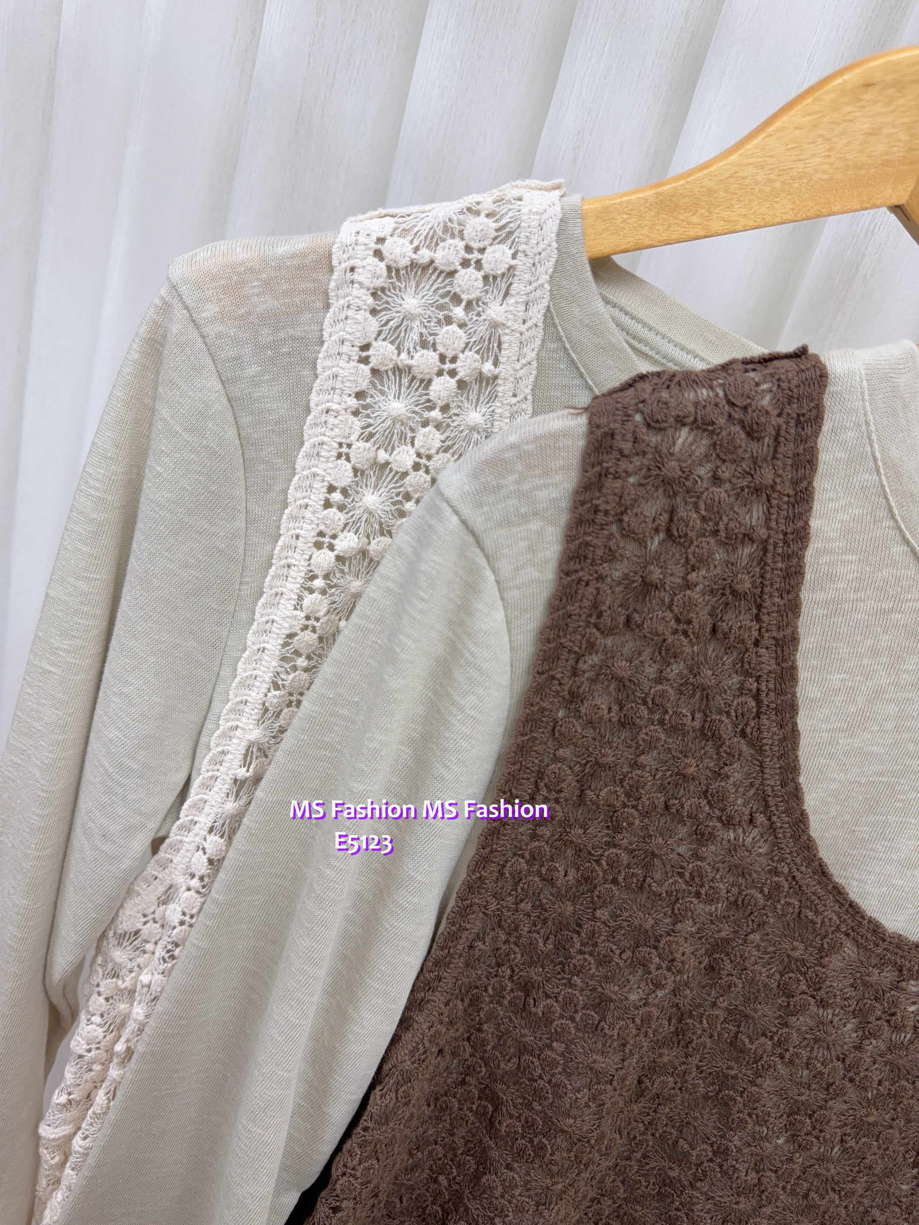 E5123 通花背心top set