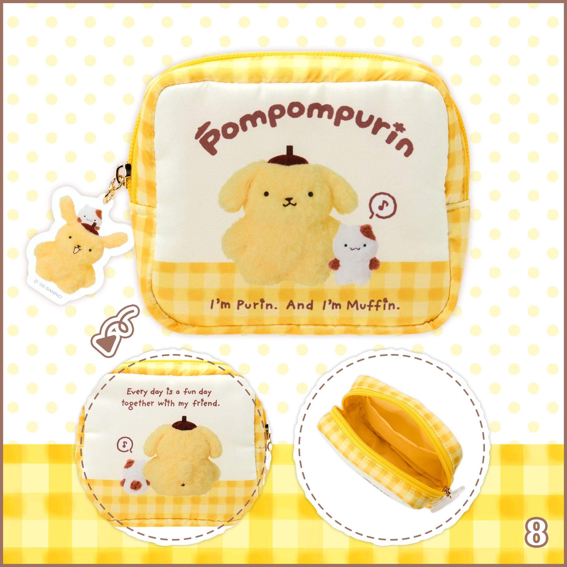 🌸 【預訂】PomPomPurin 30th At the time Series -N.8-Pouch