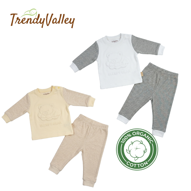 Organic Cotton Long Sleeve Long Pant Pajamas (Sleepy Bear)