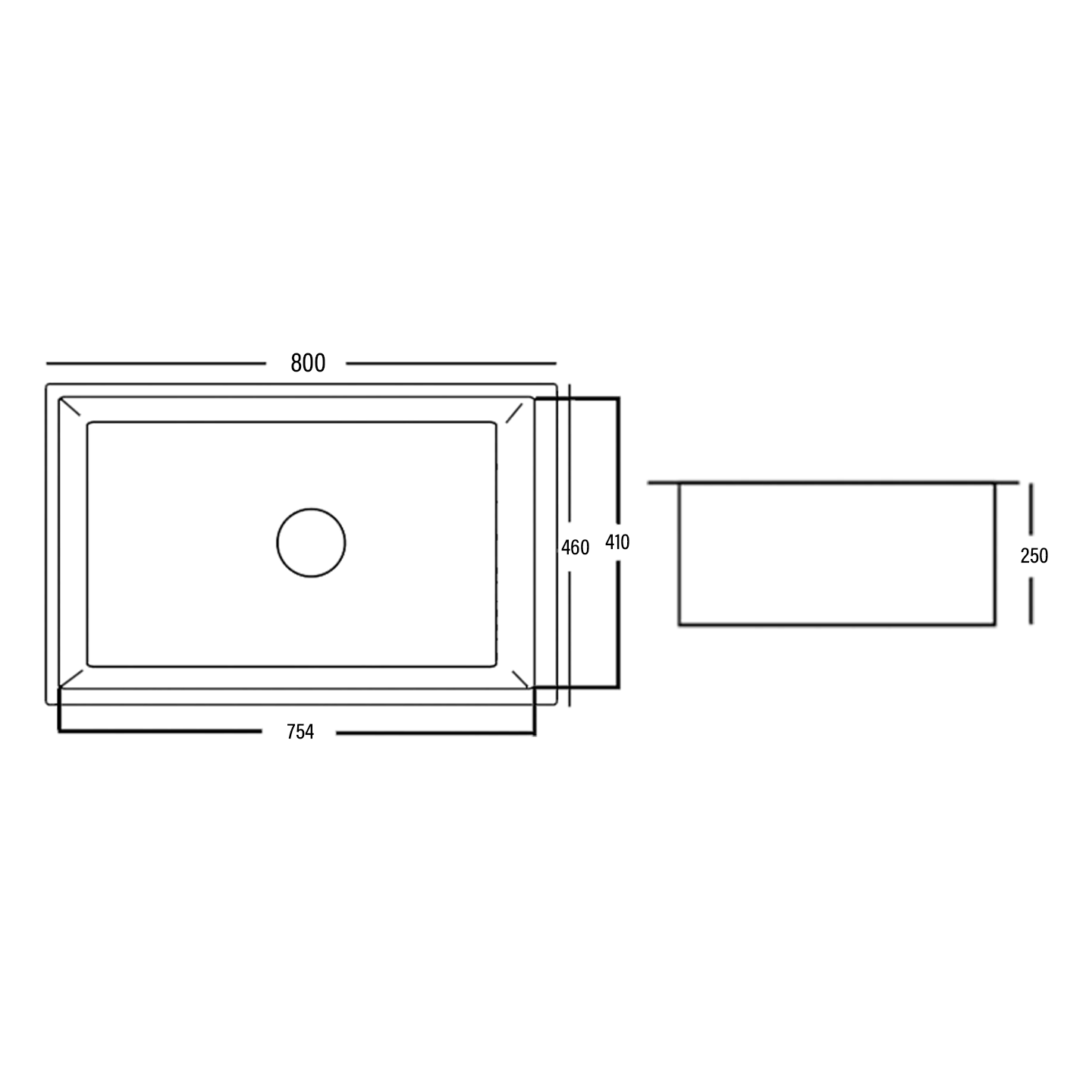 Otosani Nano Black Large Single Bowl Stainless Steel Kitchen Sink (8046Nb#) OTOSS8046NB