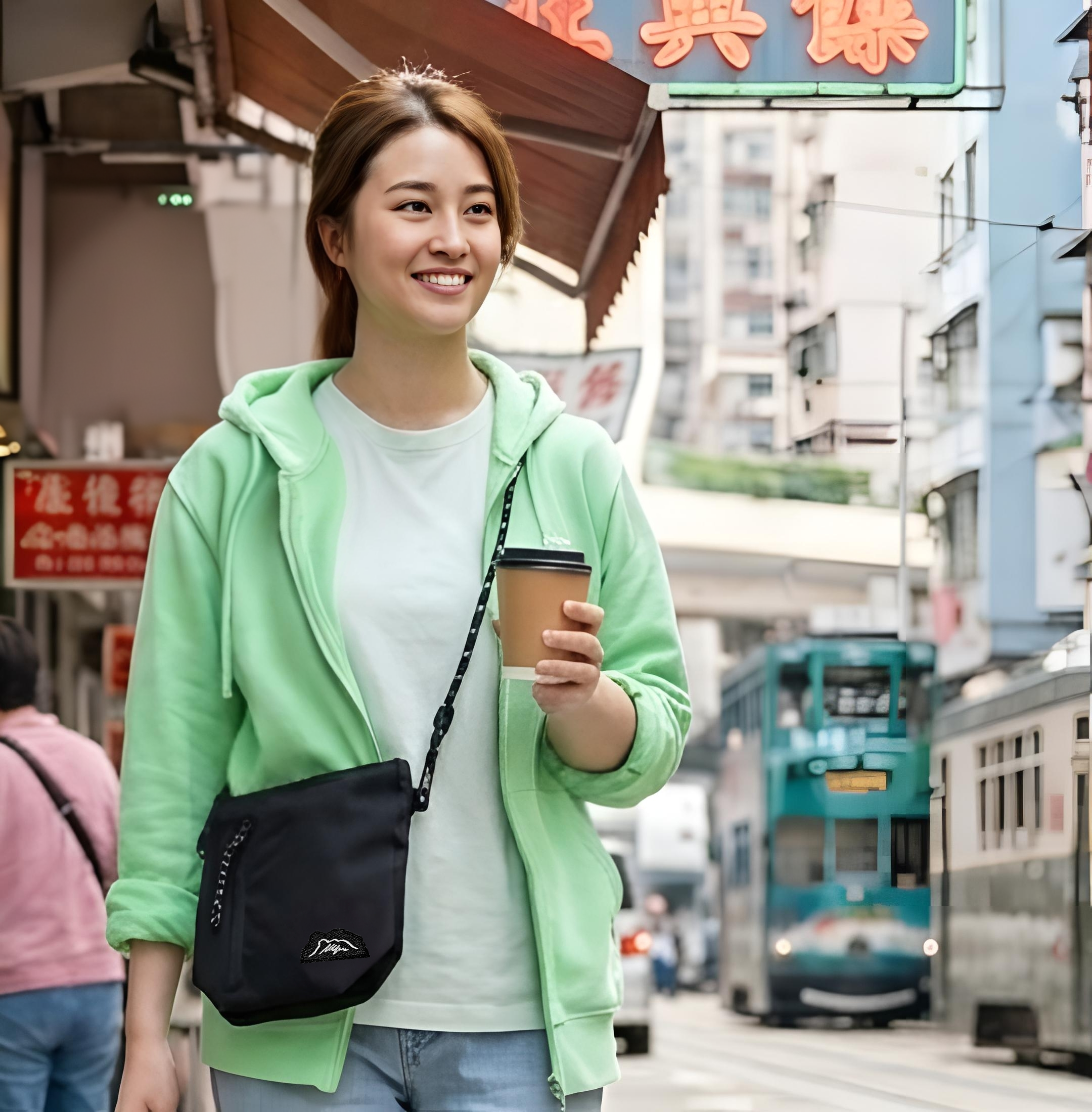 HONGKONGER 獅子山粗帶防水斜孭袋