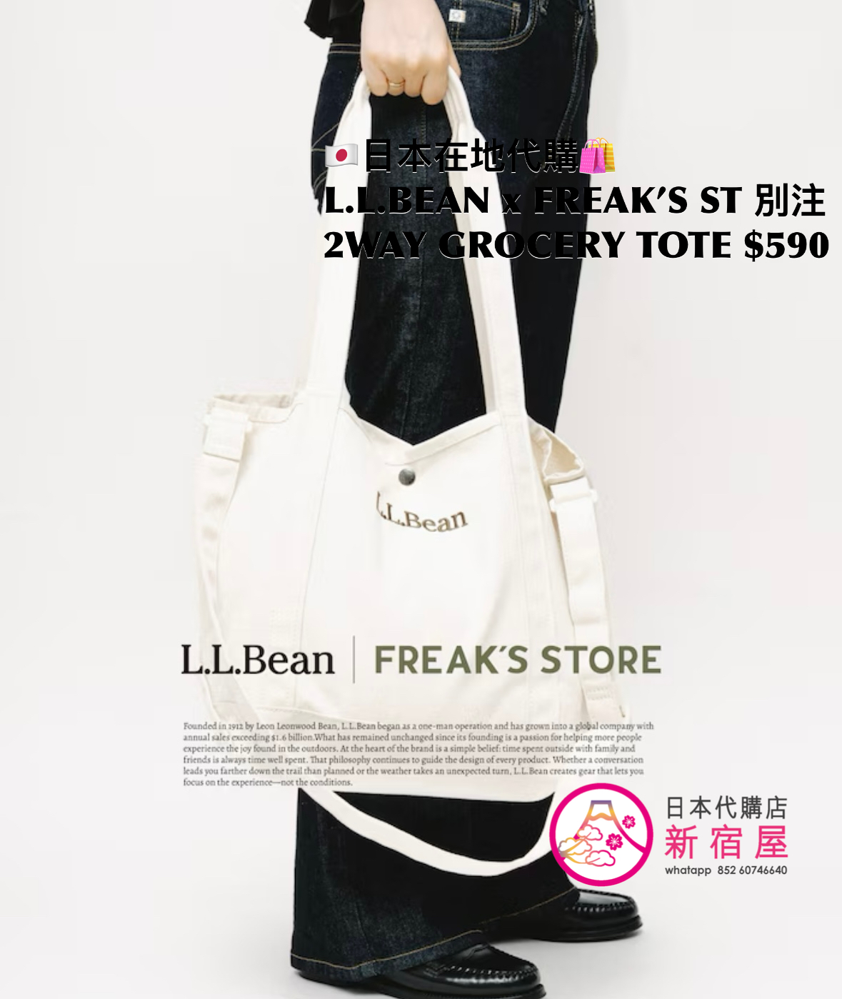 L.L.BEAN x FREAK’S STORE 別注 2WAY GROCERY TOTE