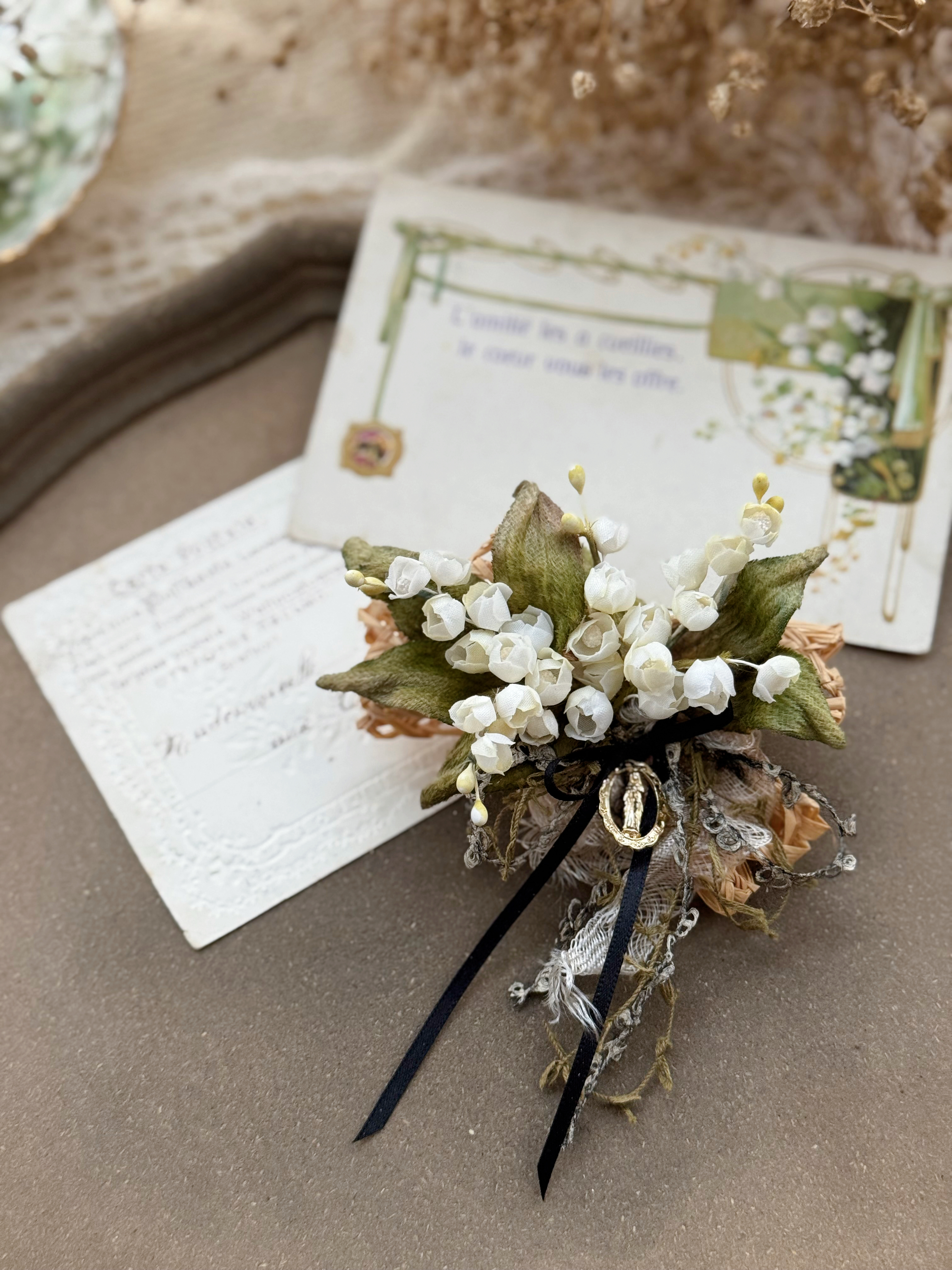 初夏花園 - 鈴蘭髪夾+胸針