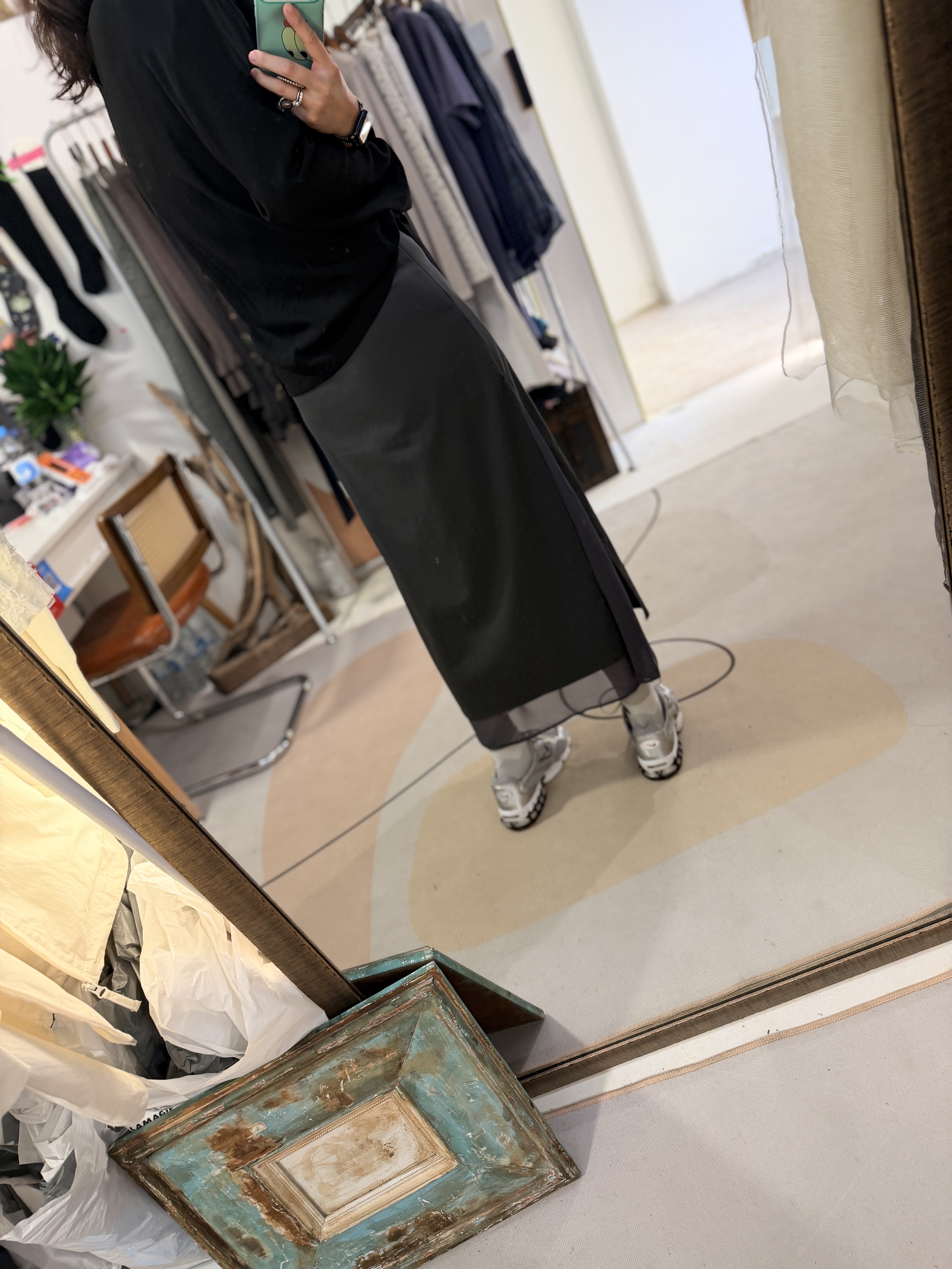 Layering see-though skirt