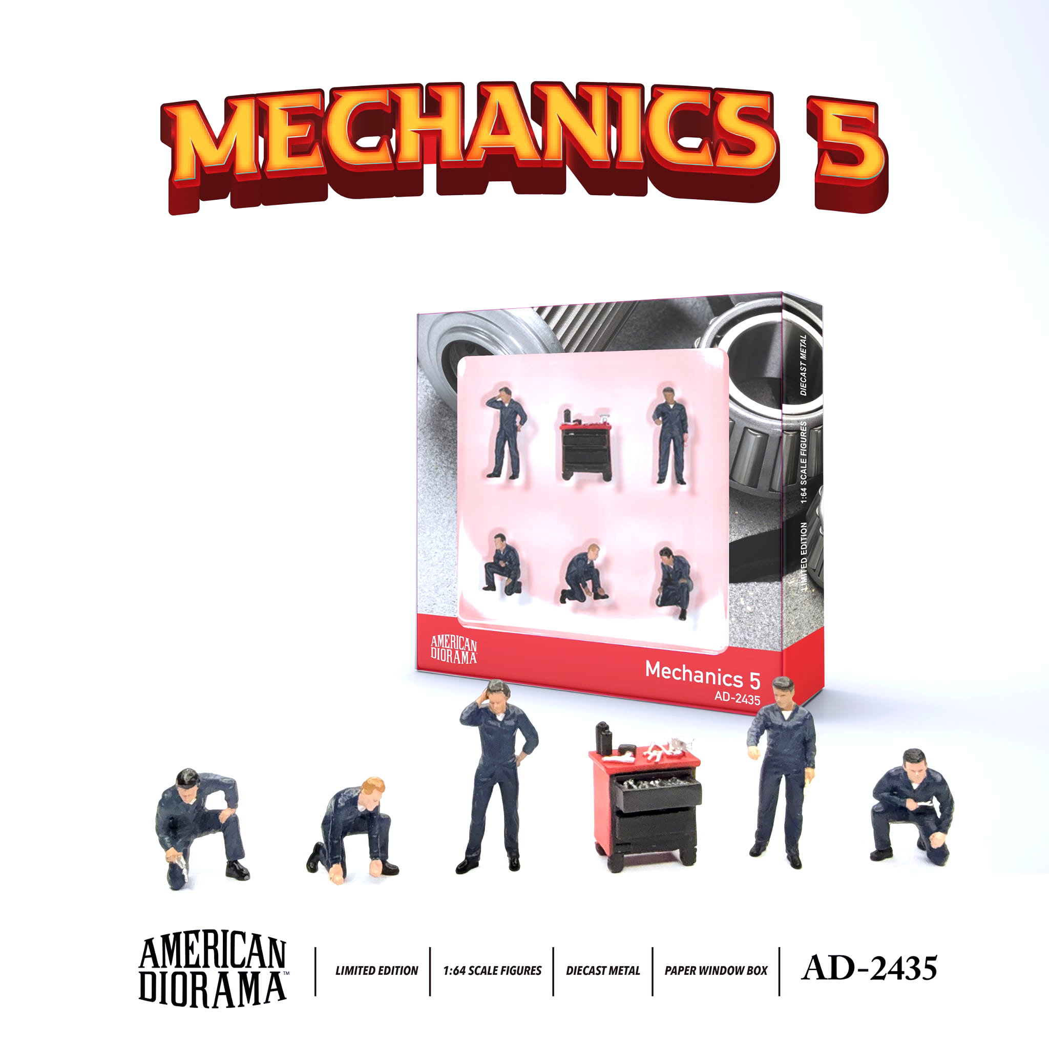 American Diorama 1/64 Figure Set : Mechanics 5 - AD-2435