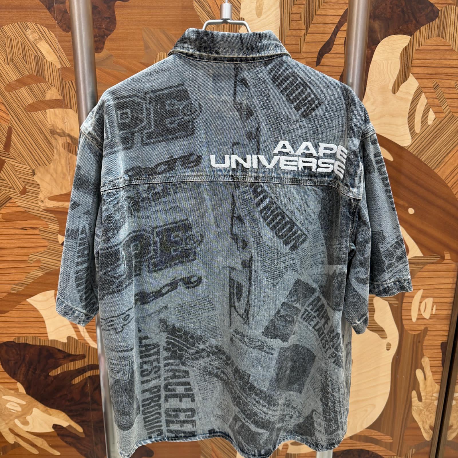 AAPE AAPEUNVS moonface graphic short sleeve shirt (8570)
