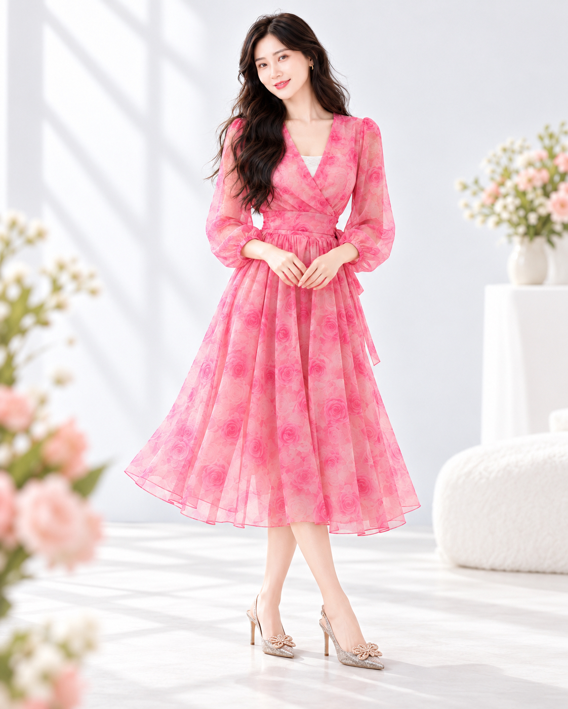 5174 Roselle Bloom Chiffon Set Wear