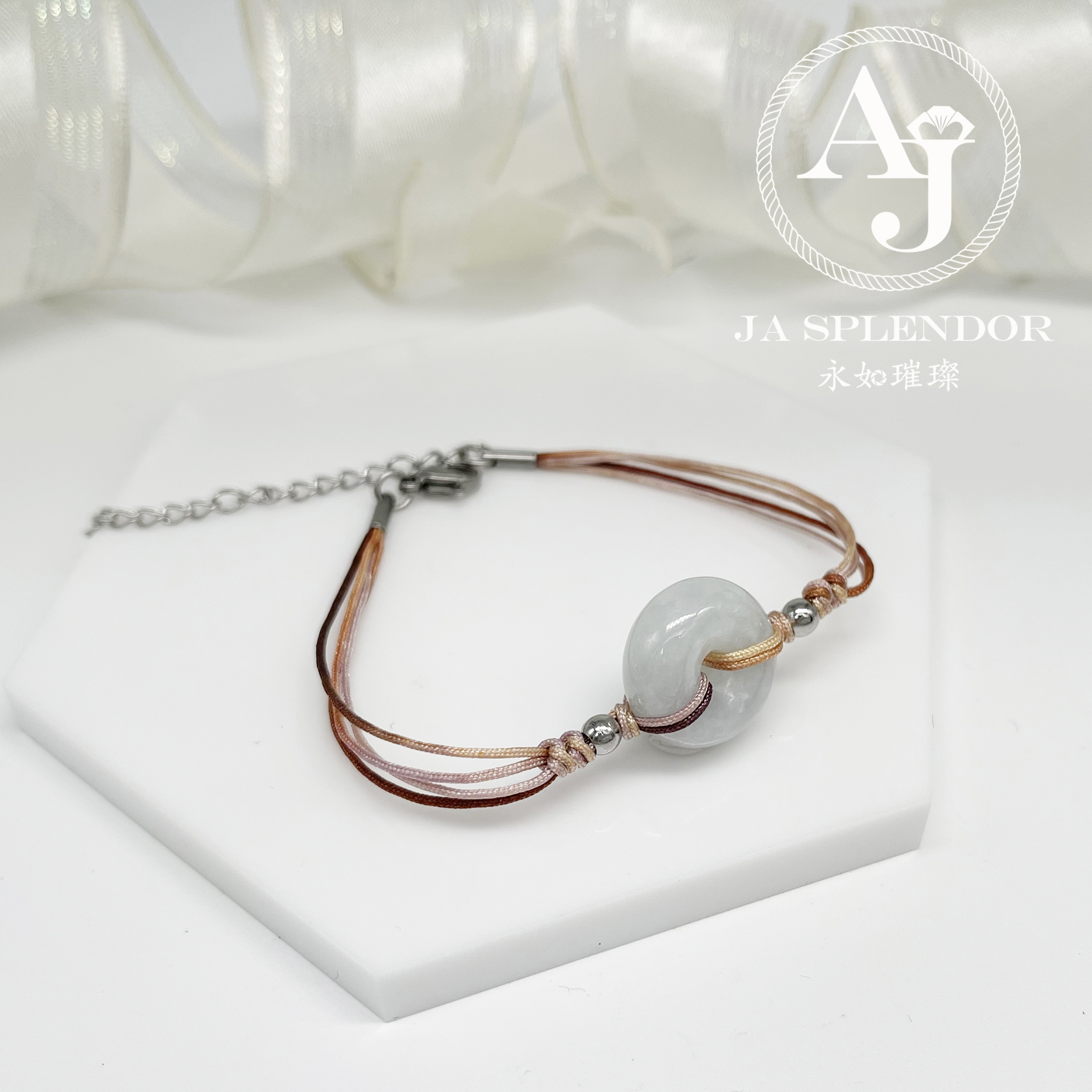 JN-2039 天然翡翠A玉 平安健康彩色幸運手鏈