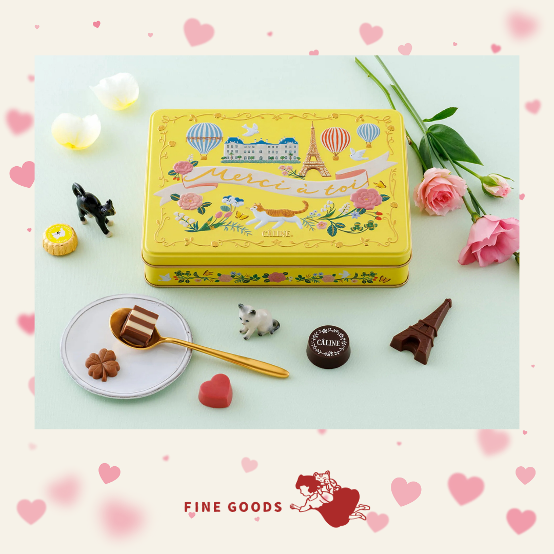 【一團限定】CALINE 情人節限定 貓貓朱古力鐵盒