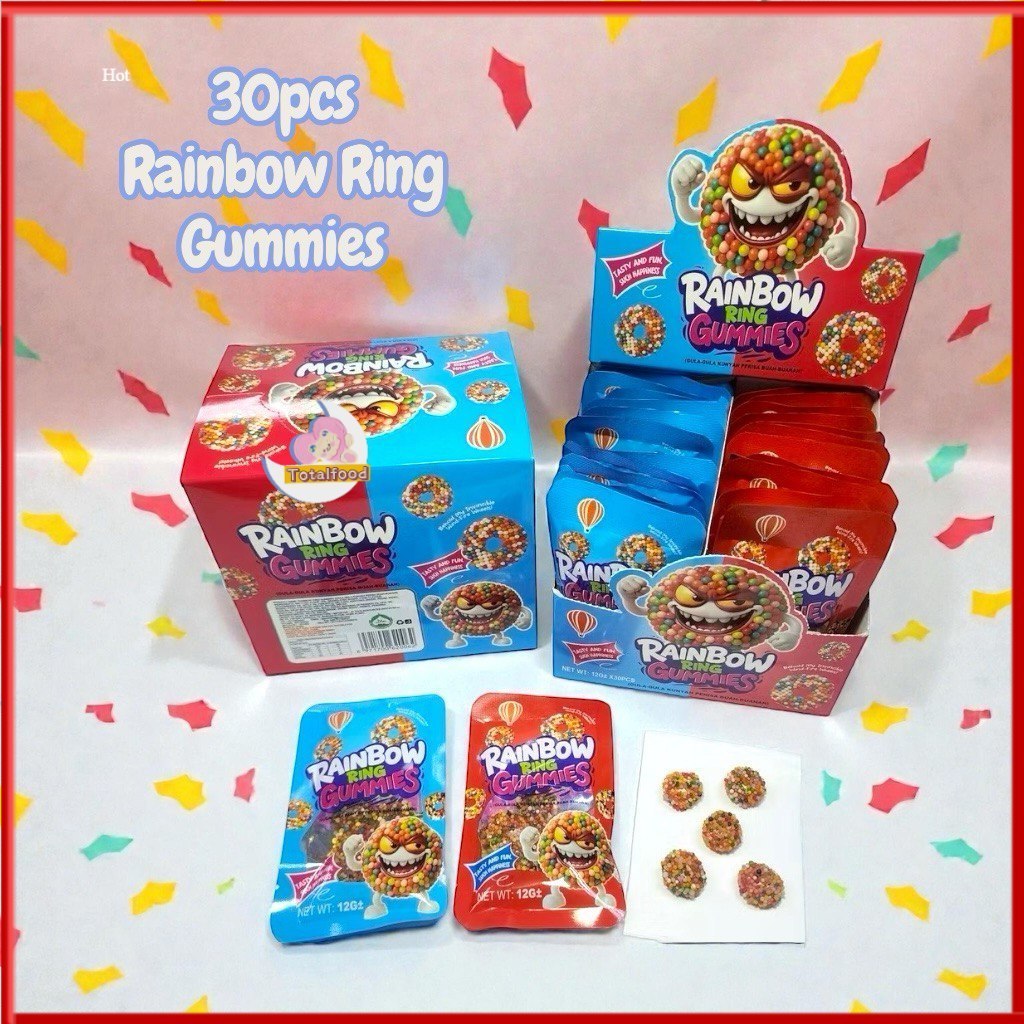 30pcs x12g Balloon Brand Rainbow Ring Gummies (HALAL)