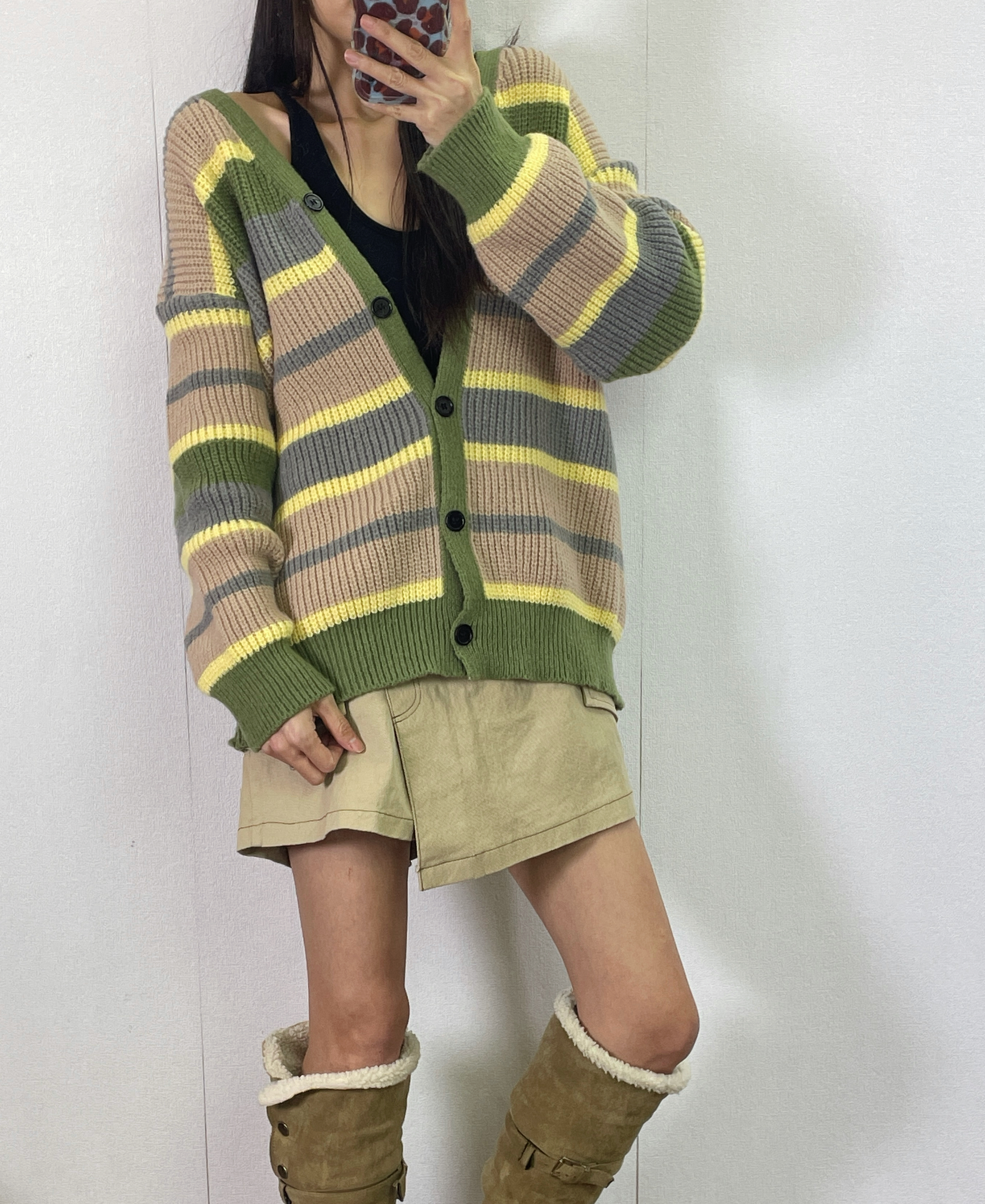 K5520 間色線料針織外套